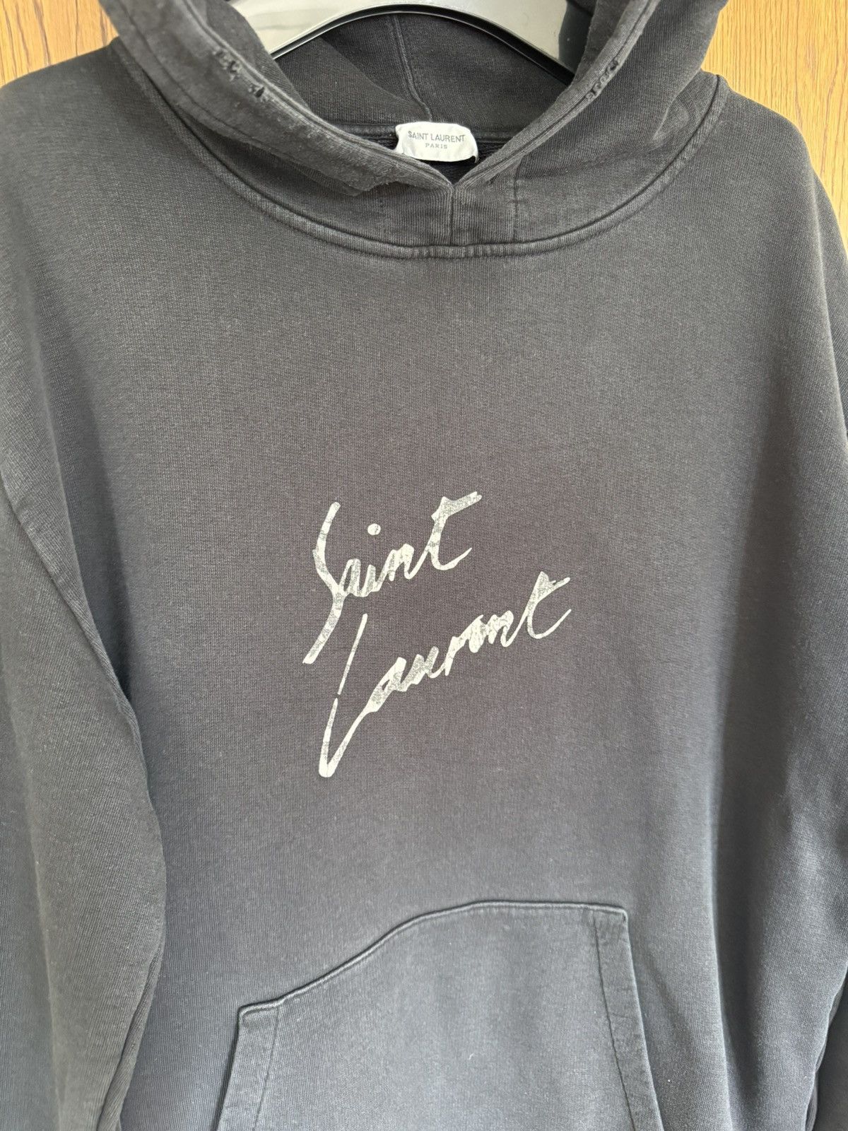Saint Laurent Paris FW18 Saint Laurent camo logo script black hoodie XXL archive Size US XXL / EU 58 / 5 - 11 Thumbnail
