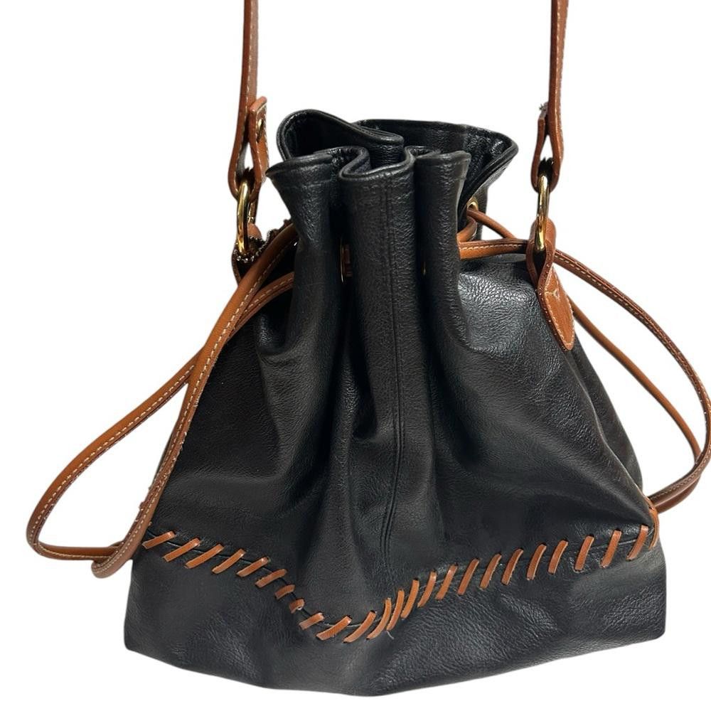 Designer Faux Leather Drawstring Crossbody Bag Size ONE SIZE - 2 Thumbnail