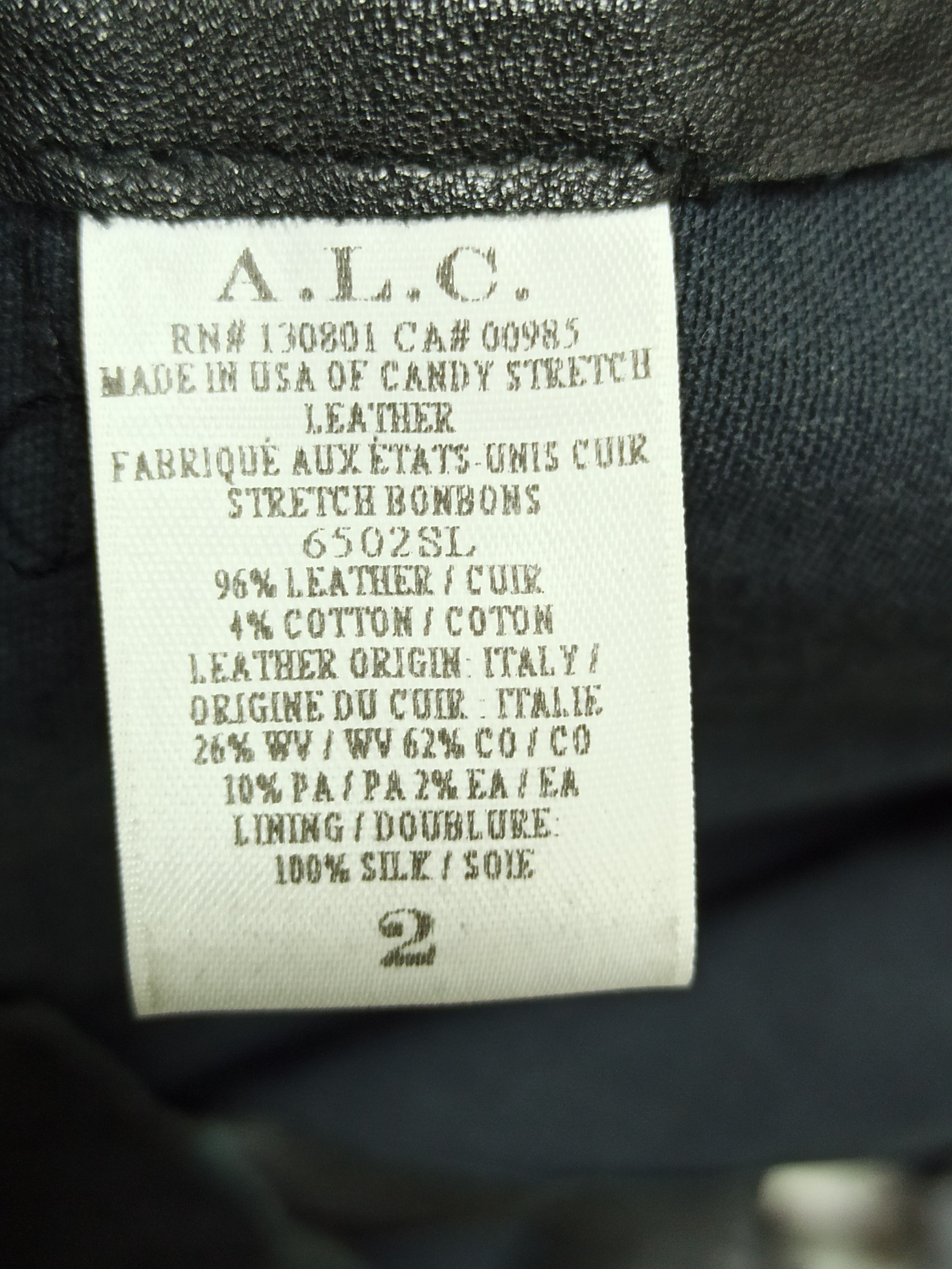 A.L.C. A.L.C Womens Black Stretch Leather Candy Dress Size XS / US 0-2 / IT 36-38 - 5 Thumbnail