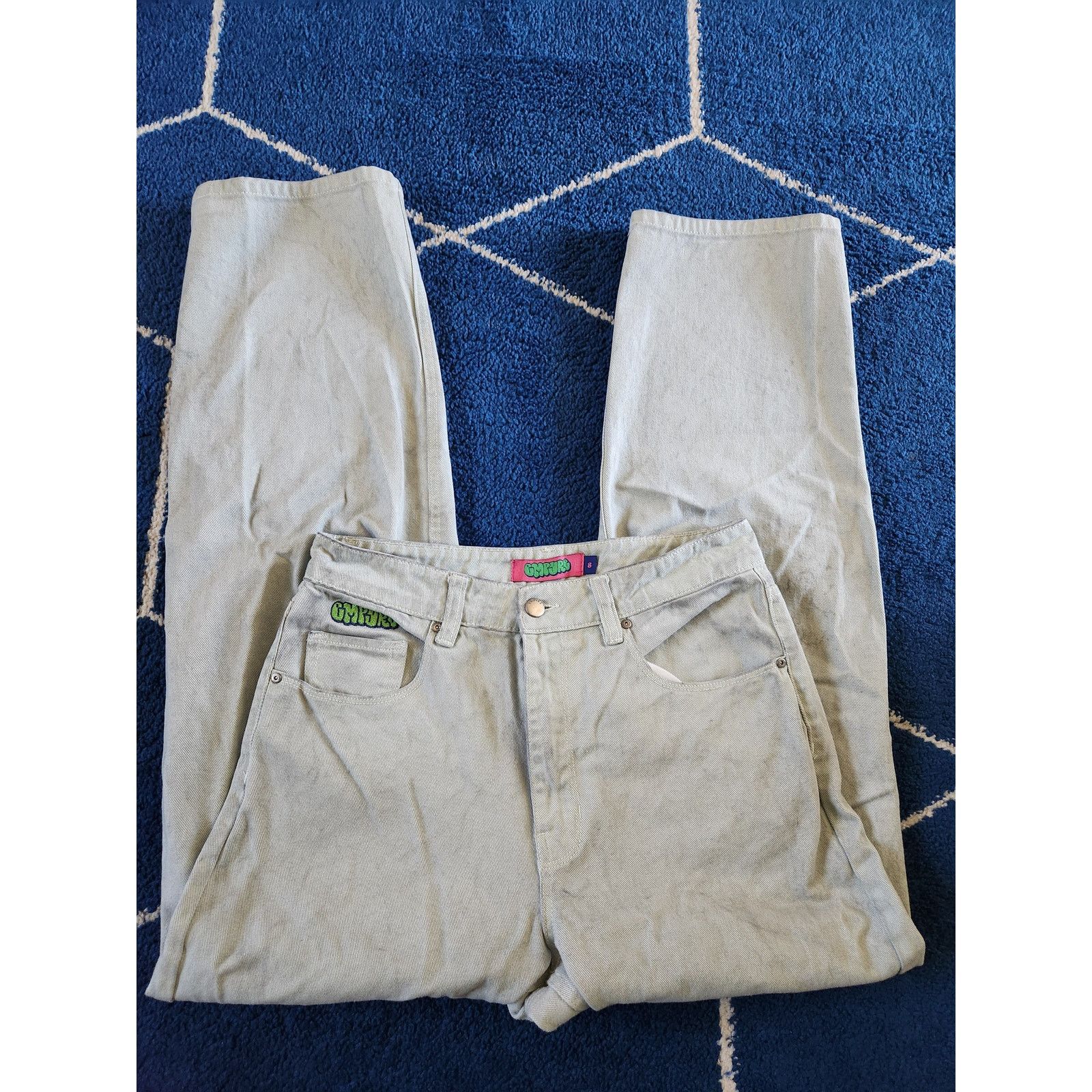 Empyre Empyre Mint Green Straight Leg High Rise Jeans 8 Size 30" / US 8 / IT 44 - 1 Thumbnail