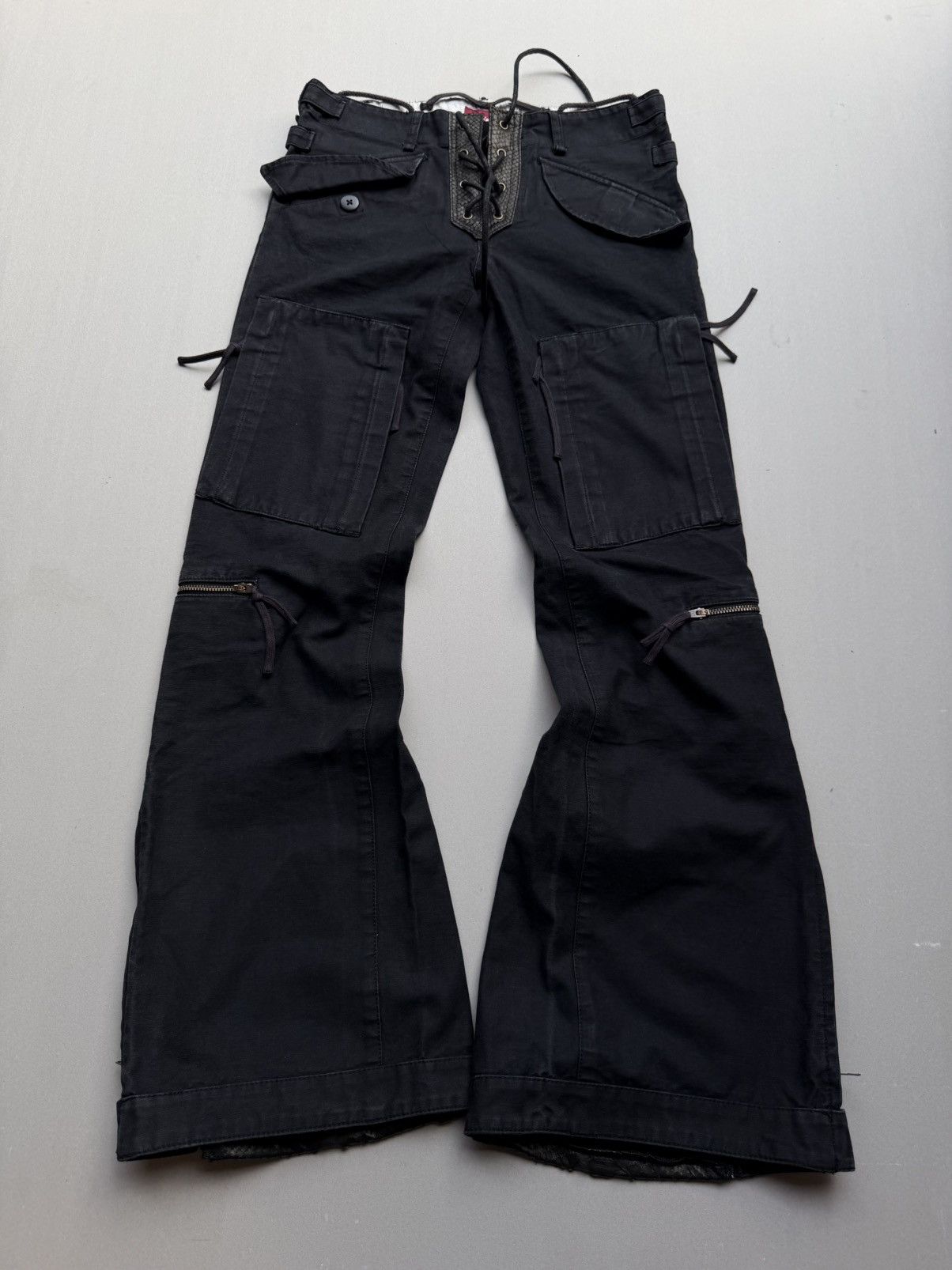 Japanese Brand Avirec lace-up flare cargo pants Size US 26 / EU 42 - 1 Thumbnail