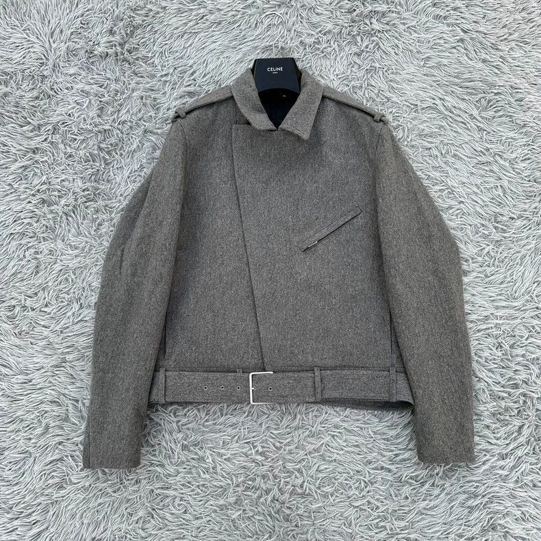 Dior Dior Light gray motorcycle zipper wool jacket 2501-Nextarro Size US M / EU 48-50 / 2 - 6 Thumbnail