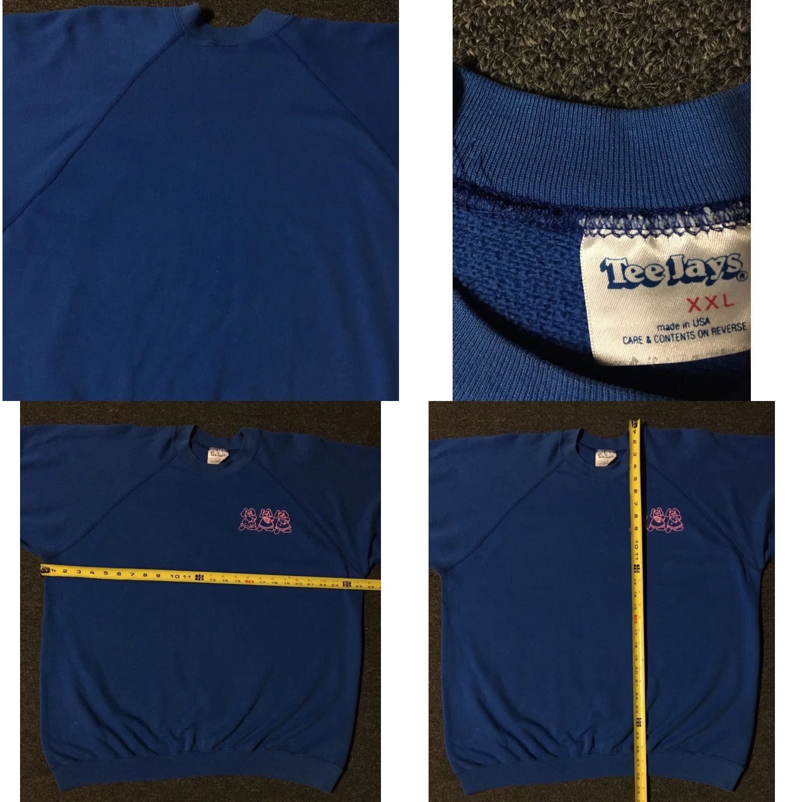 Vintage Vtg 80s Bunny Rabbit Faded Sweatshirt XXL Blue 2XL Hoodie Men Pullover Vintage Grunge 80s 90s USA Physical Education United States Size US XXL / EU 58 / 5 - 8 Thumbnail