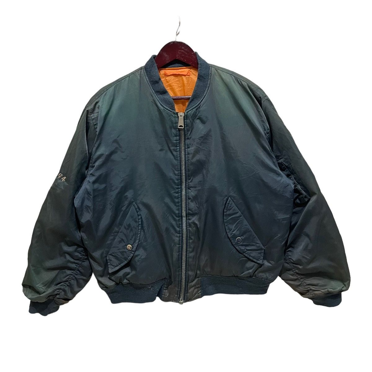 Bullhead Denim Co. × Vintage Vintage 1994 MA-1 BULLHEAD Zipper Bomber Jacket Size US L / EU 52-54 / 3 - 2 Thumbnail