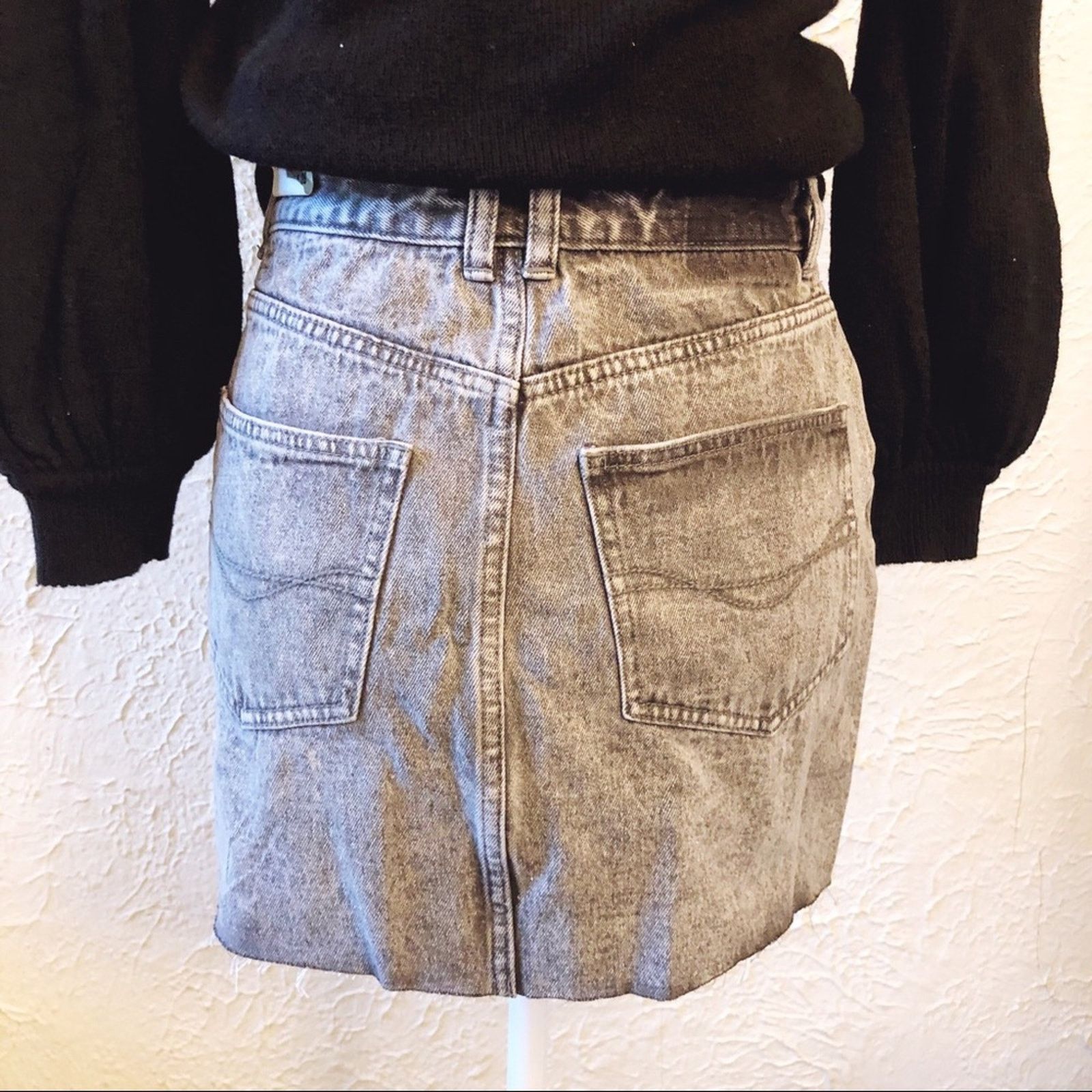 Pull & Bear Pull & Bear Gray Fitted Denim Mini Skirt Size 28" / US 6 / IT 42 - 5 Thumbnail