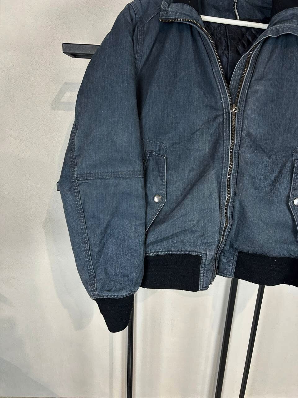 Japanese Brand Denim Bomber Jacket Vintage Workwear Minimalist Blue Size US M / EU 48-50 / 2 - 2 Thumbnail