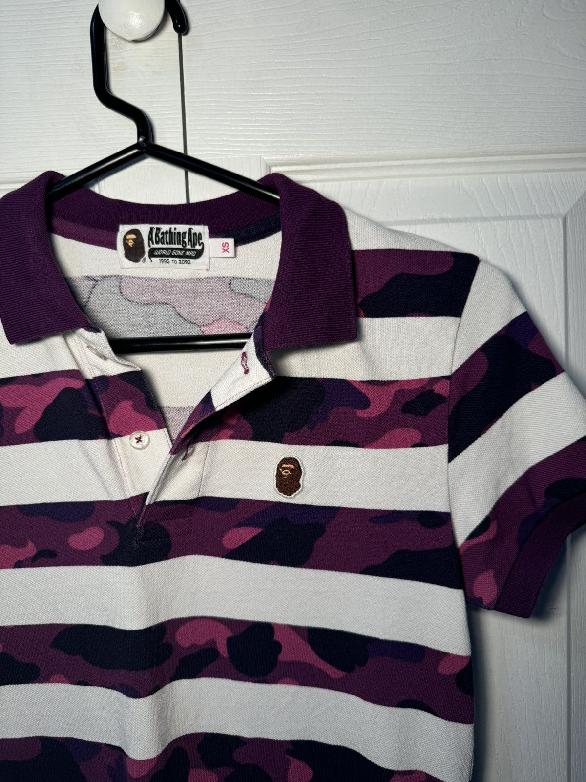 Bape White and purple camo A Bathing Ape polo short sleeve Size XS / US 0-2 / IT 36-38 - 3 Thumbnail