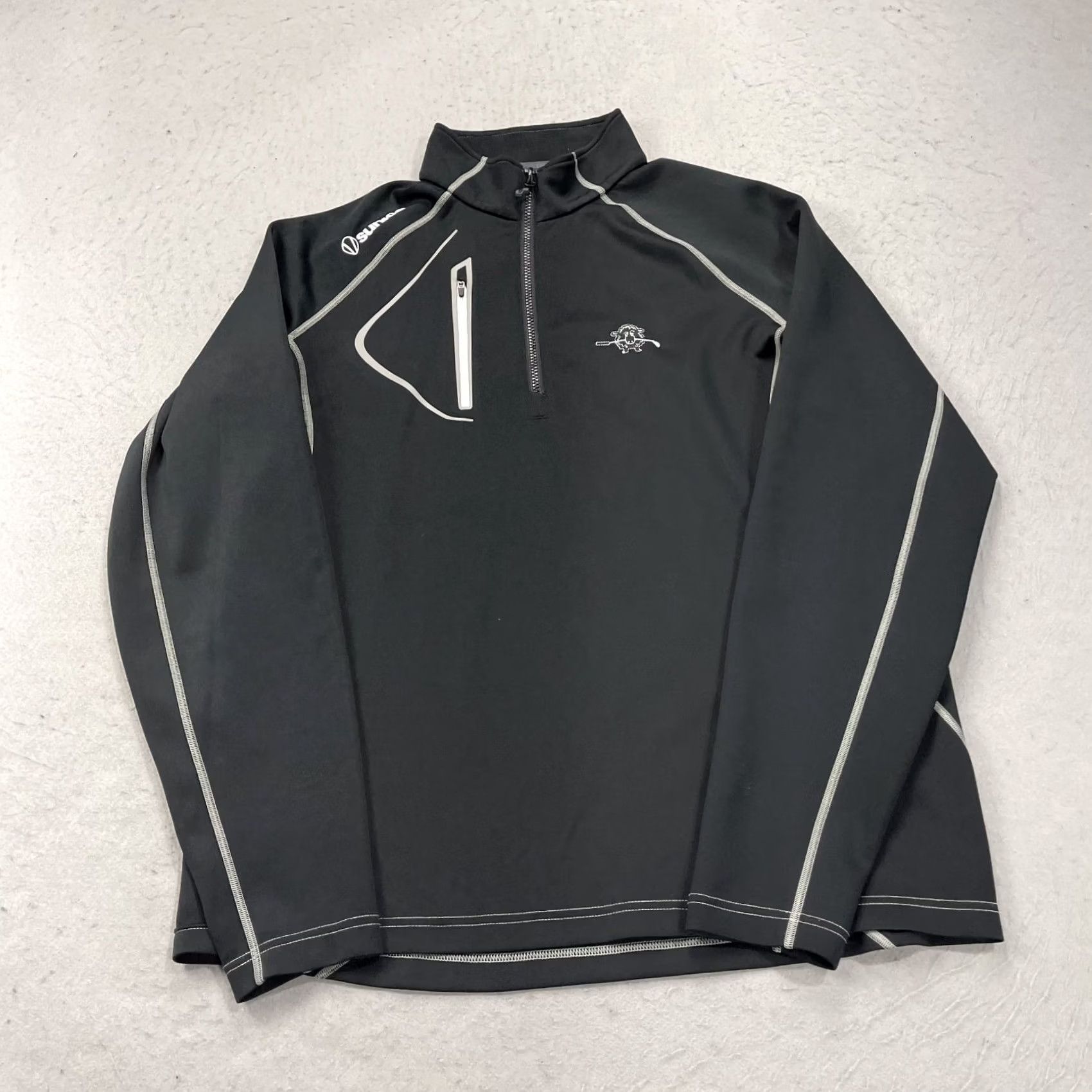 Logo 7 Sunice Jacket Mens XL Black 1/4 Zip Allendale Golf Pullover Black Sheep Logo Shirt Size US XL / EU 56 / 4 - 2 Thumbnail