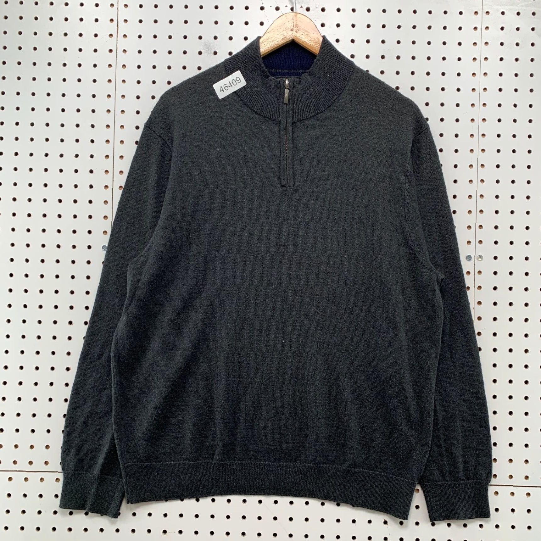 Club Room Club Room Merino Wool Sweater Mens Large Gray 1/4 Zip Lightweight Italian Yarn Size US L / EU 52-54 / 3 - 2 Thumbnail