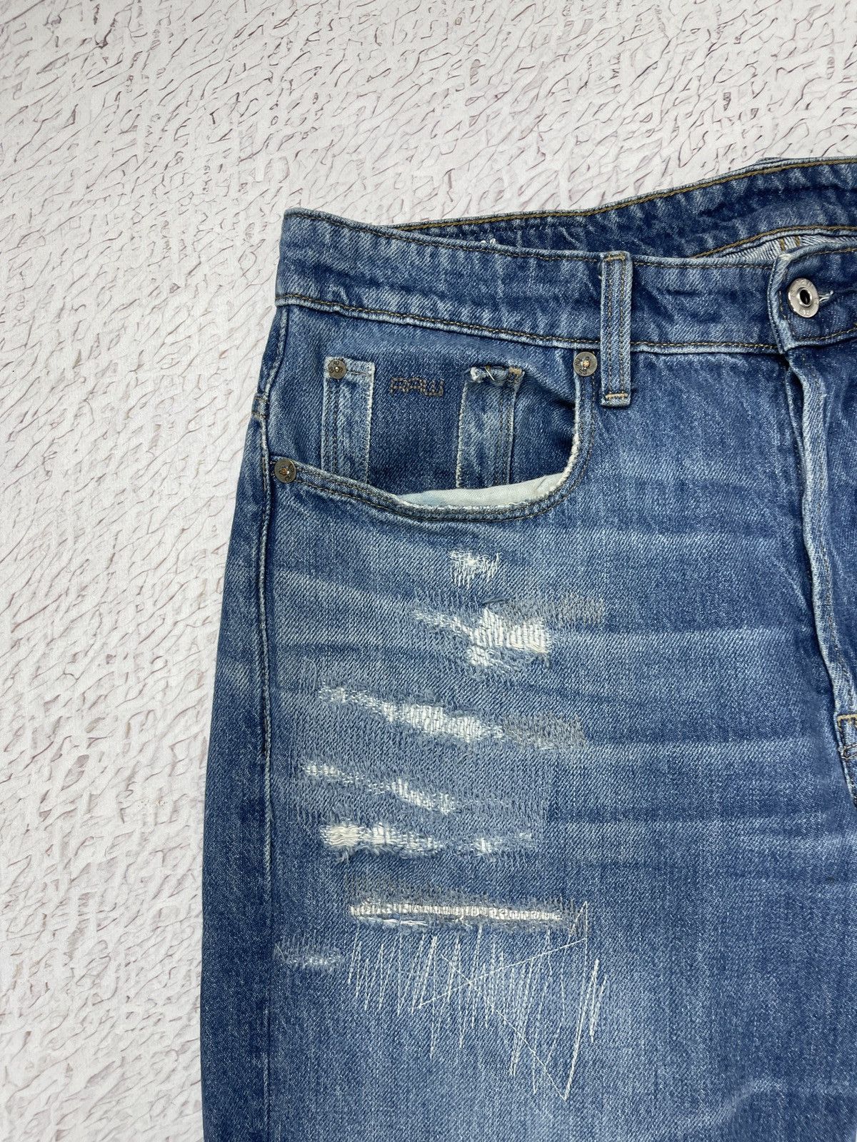 G-Star G-Star Raw Straight Tapered distressed denim jeans pants Size US 32 / EU 48 - 7 Thumbnail