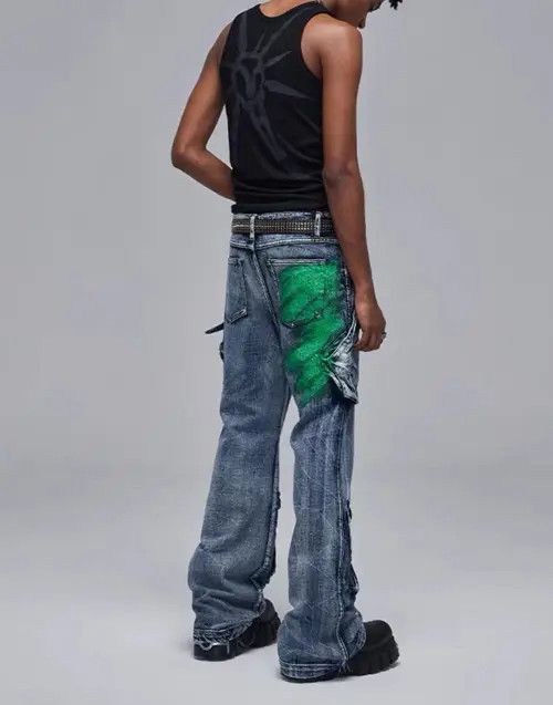 VIBE Vintage washed distressed deconstructed multi-pocket jeans Size US 32 / EU 48 - 7 Thumbnail