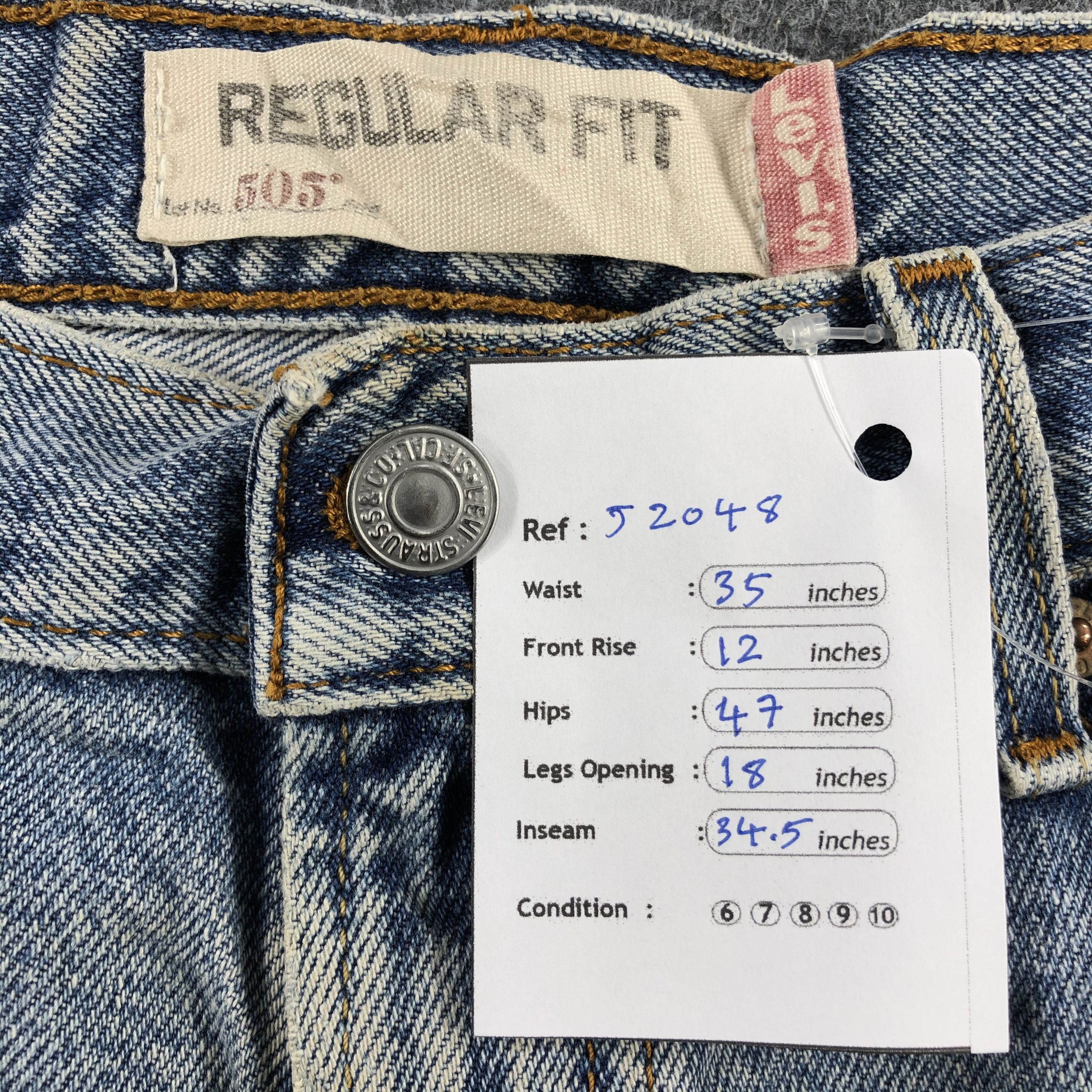 Levi's Vintage Light Wash Levis 505 Jeans-J2048 Size US 35 - 18 Thumbnail