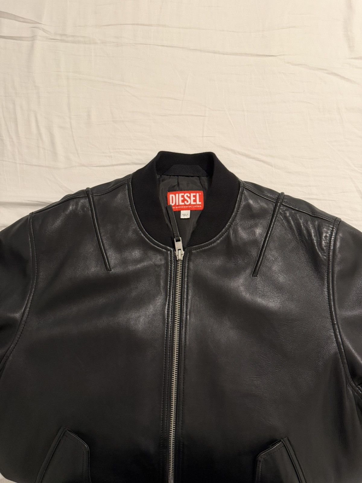 Diesel Diesel Leather Bomber Jacket FW2024 Size US L / EU 52-54 / 3 - 4 Thumbnail