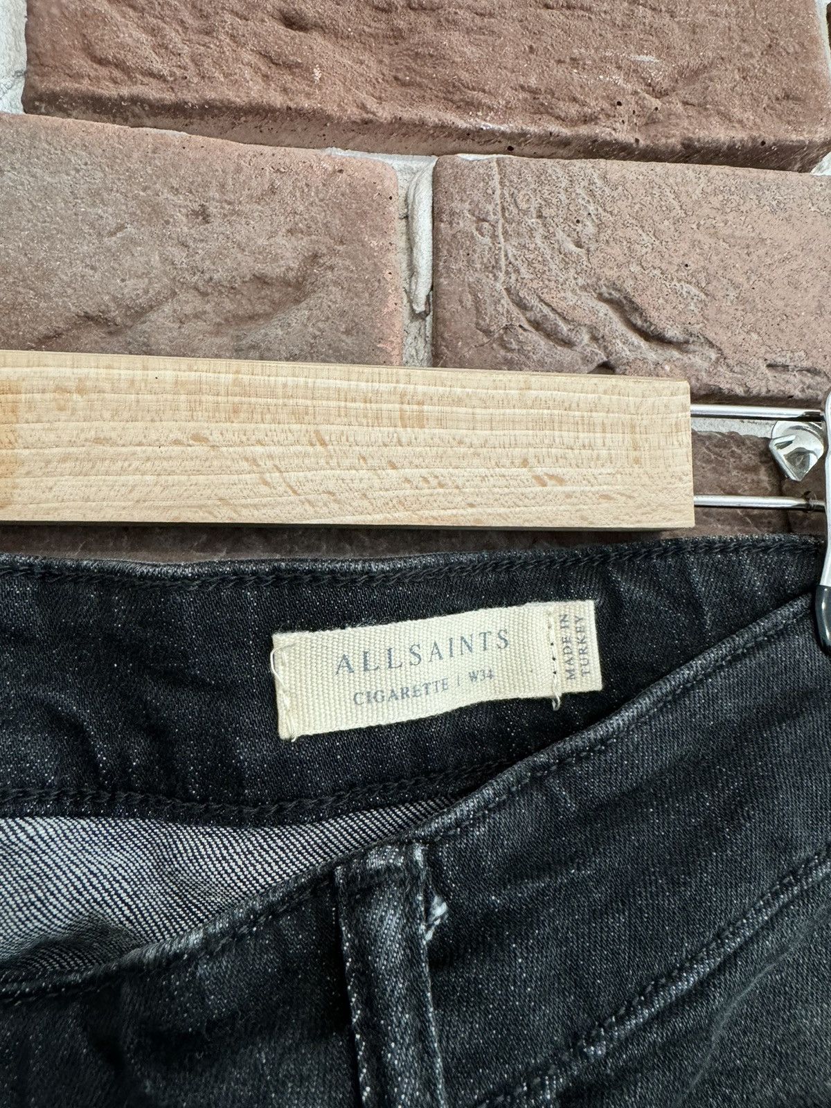 Allsaints Rare Allsaints Cigarette Washed Black Denim Pants 34 Hype g Size US 34 / EU 50 - 3 Thumbnail