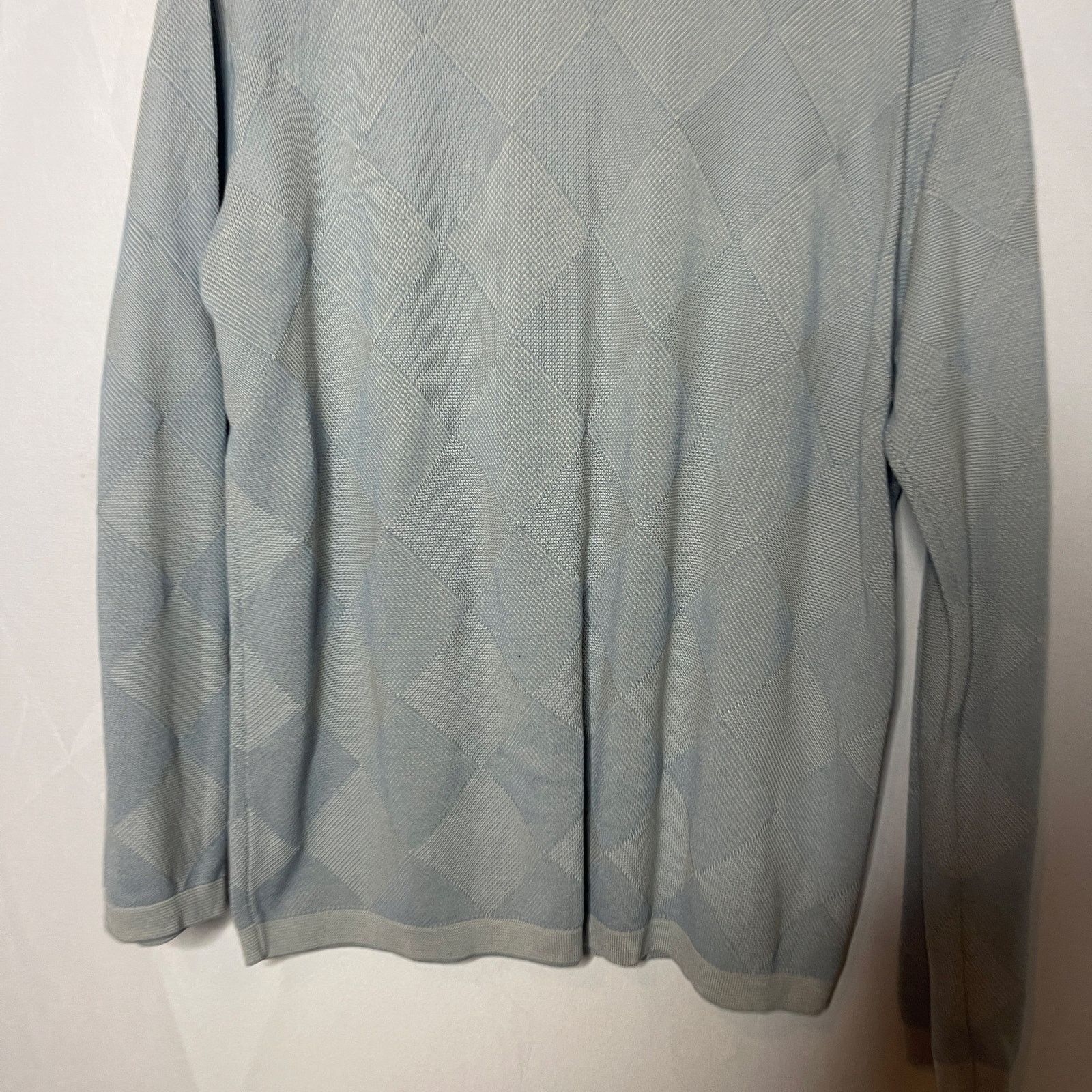 Ermenegildo Zegna Ermenegildo Zegna 100% cotton bluish grey diamond pullover L Size US L / EU 52-54 / 3 - 4 Thumbnail