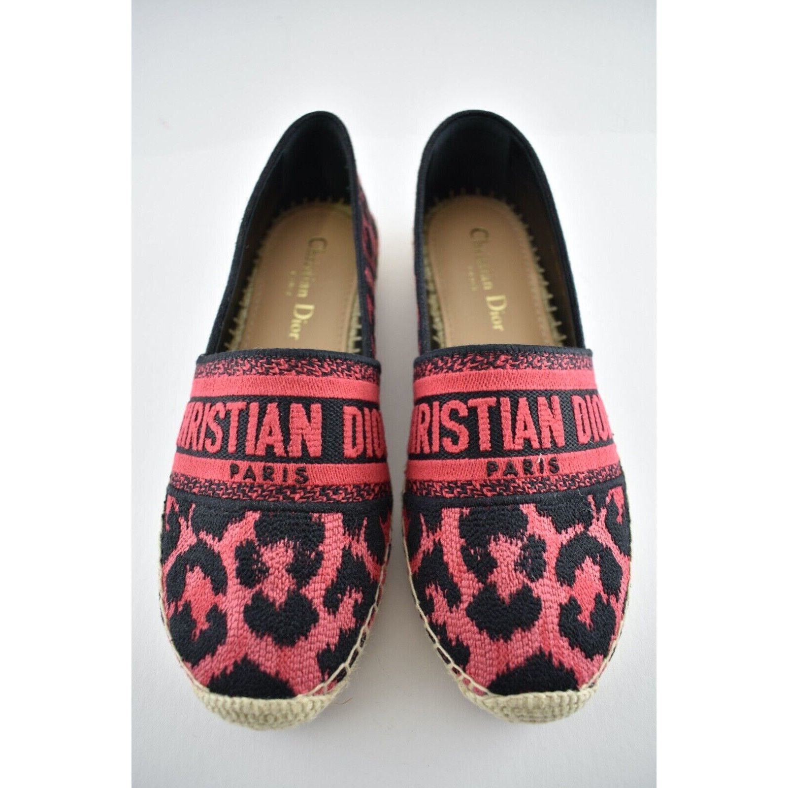 Dior Granville Leopard Pop D Logo Embroidered Espadrille Flat 38 Size US 8 / IT 38 - 4 Thumbnail