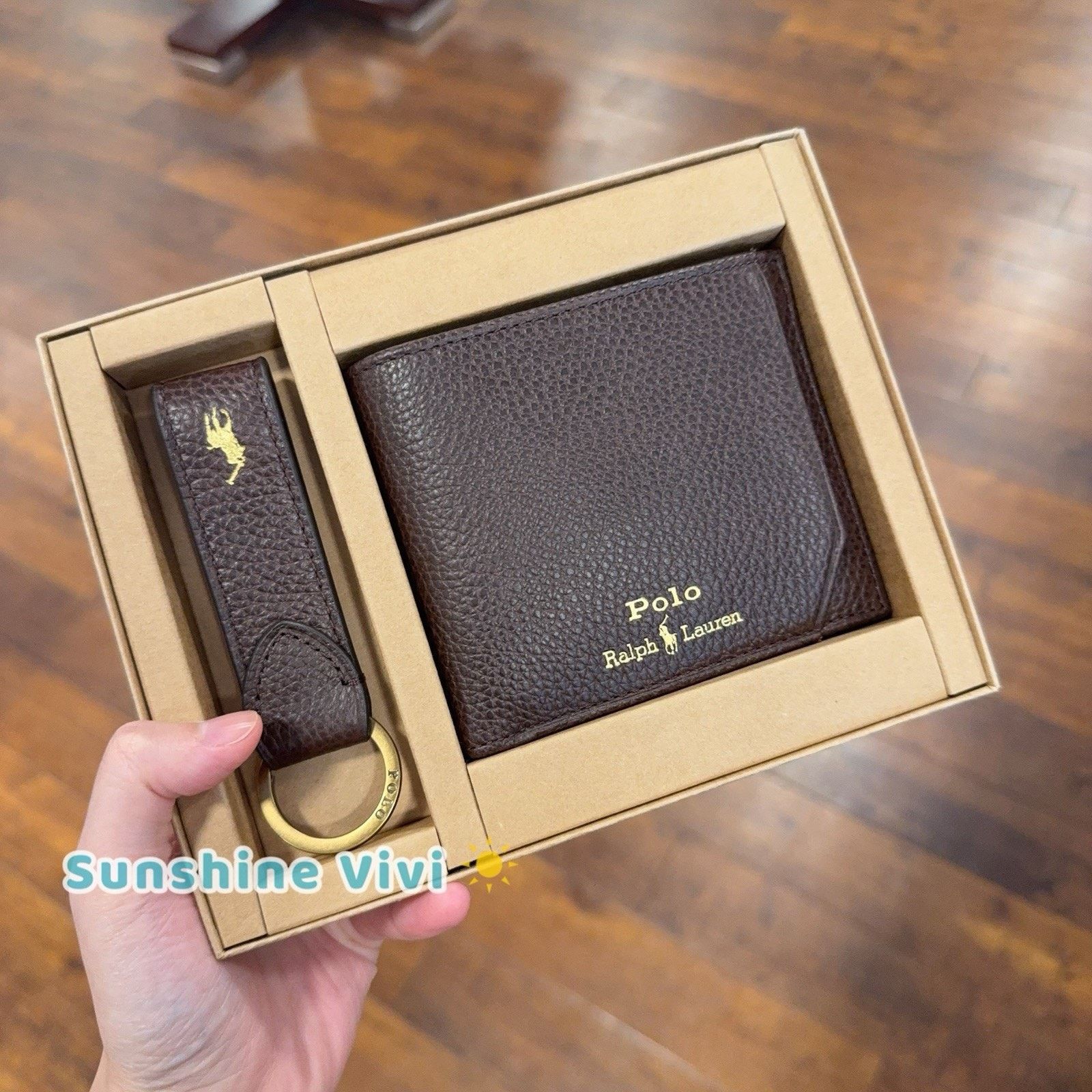 NWT Ralph Lauren Polo 3-IN-1 Wallet & Key Fob Gift Set