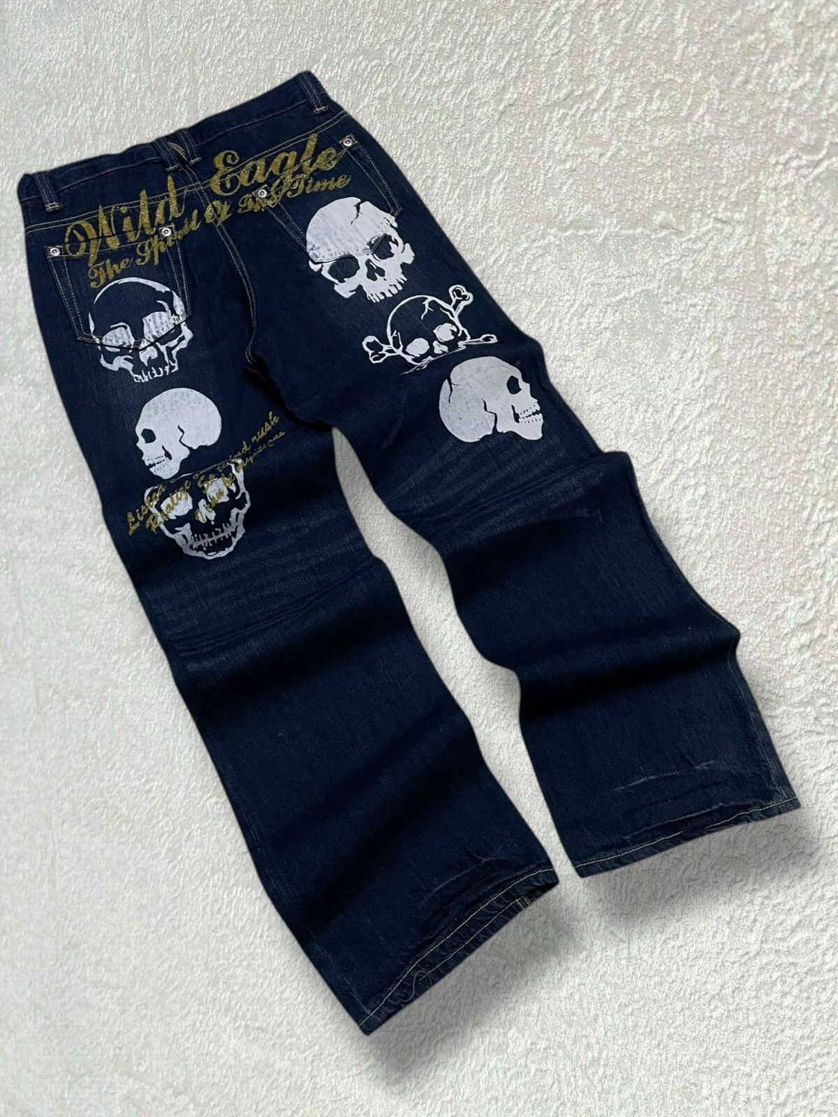 Hysteric Glamour Vintage 90s Japan Designer Wild Eagle Skull Affliction Denim Size US 28 / EU 44 - 2 Thumbnail