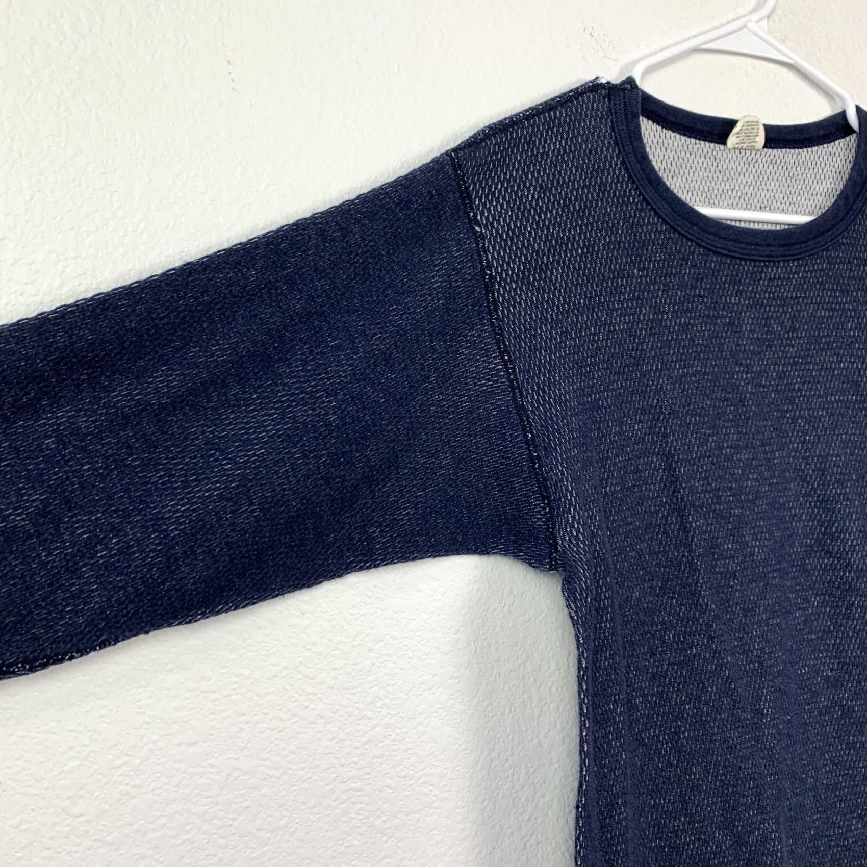 Vintage VINTAGE J.E. Morgan Thermal Shirt XL 46-48 Navy Blue Waffle Knit USA Made Mens Size US XL / EU 56 / 4 - 3 Thumbnail