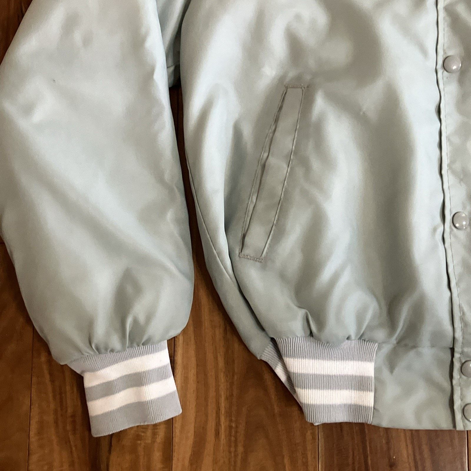 Holloway 90s TEAL Bomber Jacket Size M Quilted Striped Advertising Size US M / EU 48-50 / 2 - 6 Thumbnail