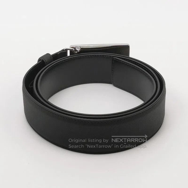Prada Prada Black Leather Logo Belt. Size ONE SIZE - 2 Thumbnail