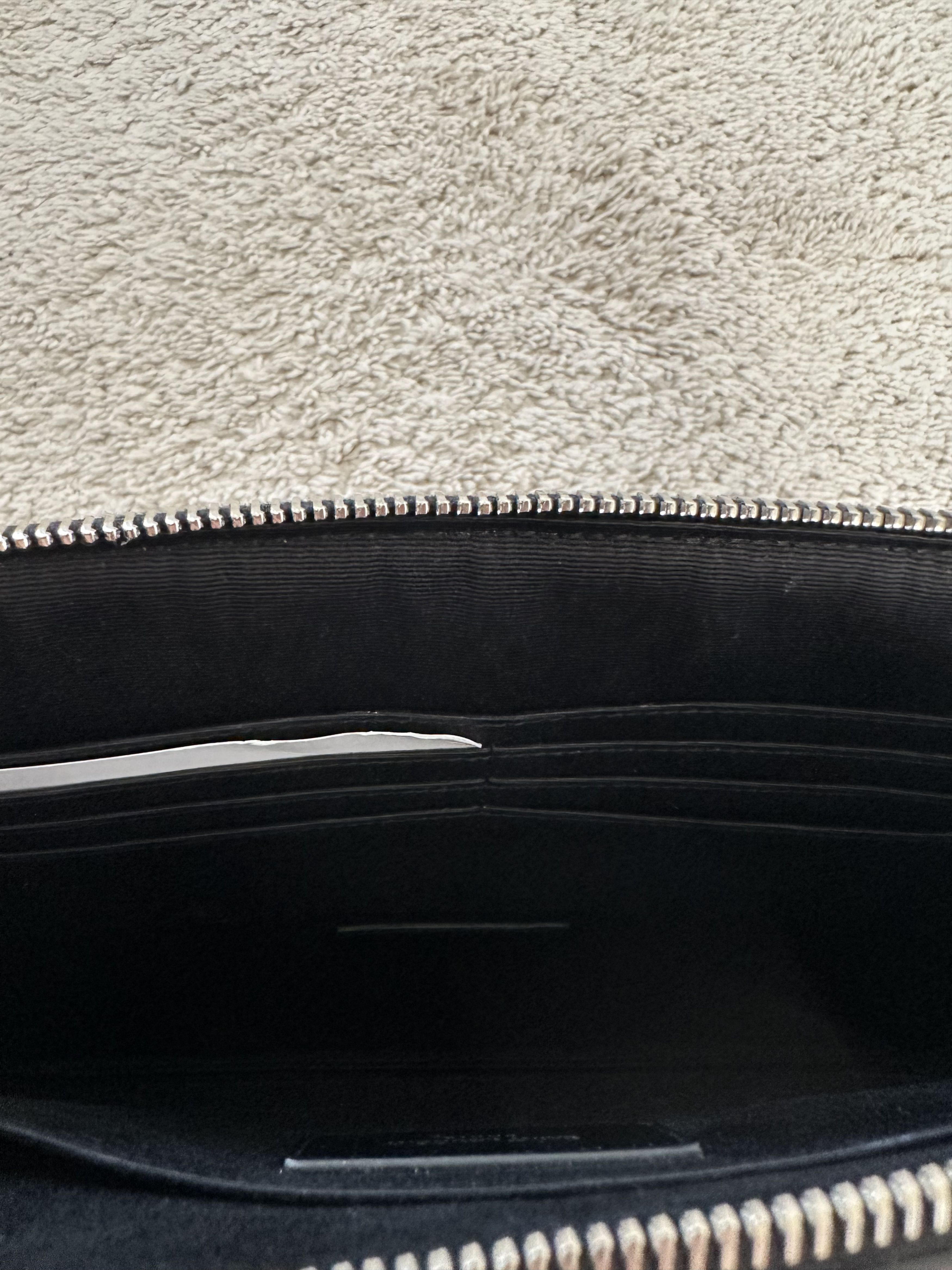 Saint Laurent Paris Saint Laurent Black Leather YSL Monogram Pouch Size ONE SIZE - 4 Thumbnail
