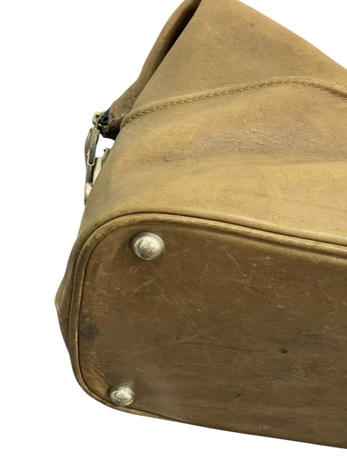 Genuine Leather Full Leather Vtg 80s D.B.G.M Japan Duffle Travel Bag 2🟩0 Size ONE SIZE - 6 Thumbnail