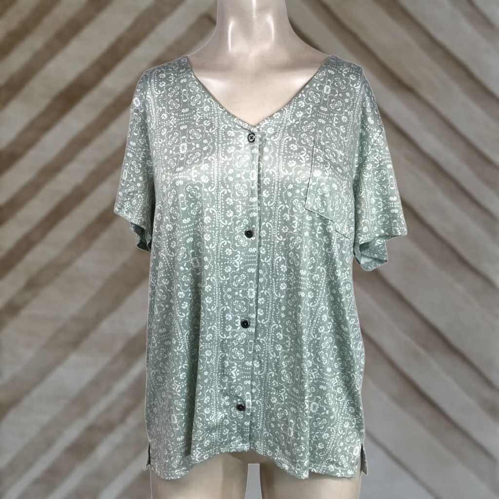 Lucky Brand LUCKY BRAND Pajama Set Womens Large Green 2 PIECE Size ONE SIZE - 1 Thumbnail