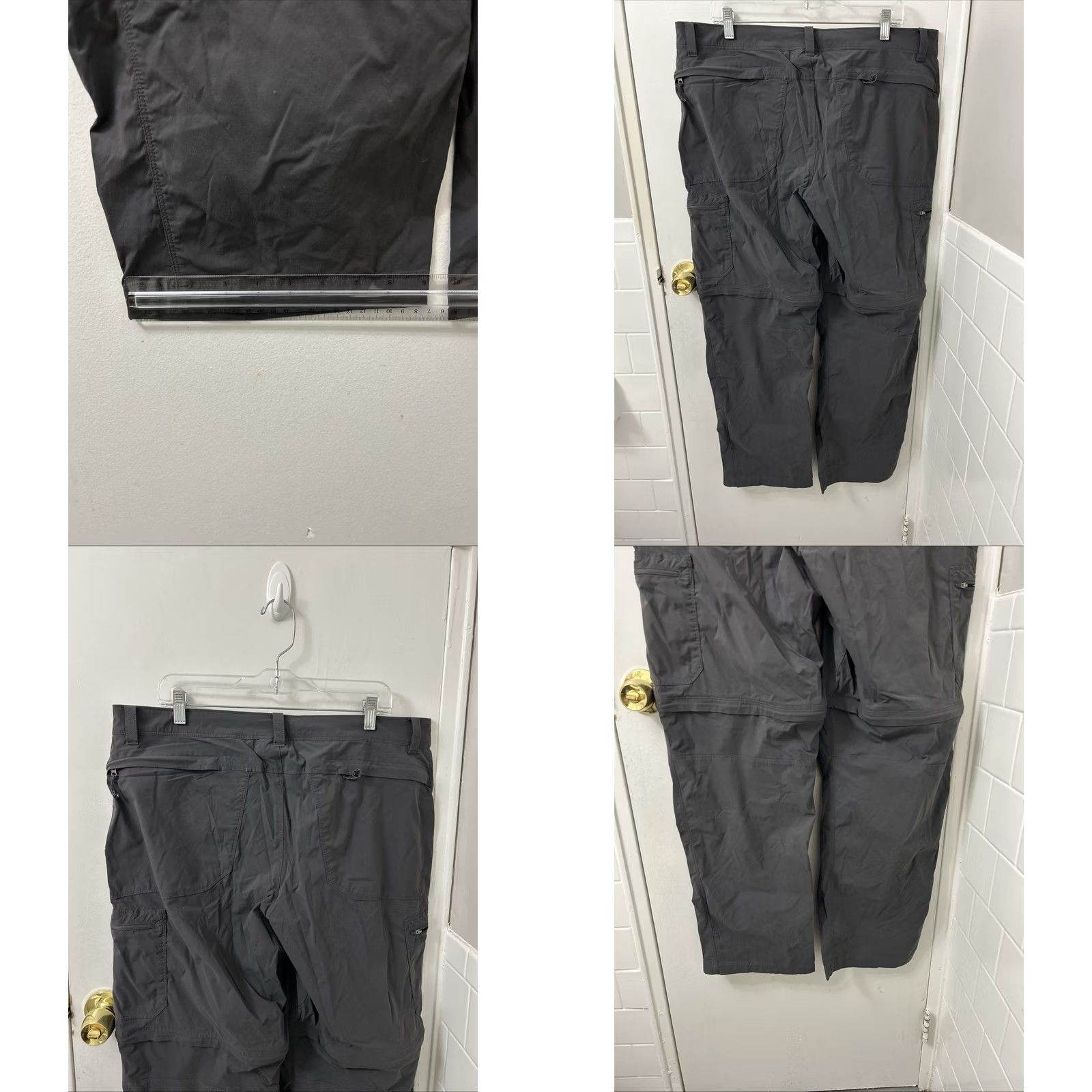 Vintage LL Bean Vista Trekking Pants Mens 38x32 Gray Zipper Convertible Quick Dry Cargo Pockets Outdoor 【XS? not included】 Size US 38 / EU 54 - 8 Thumbnail