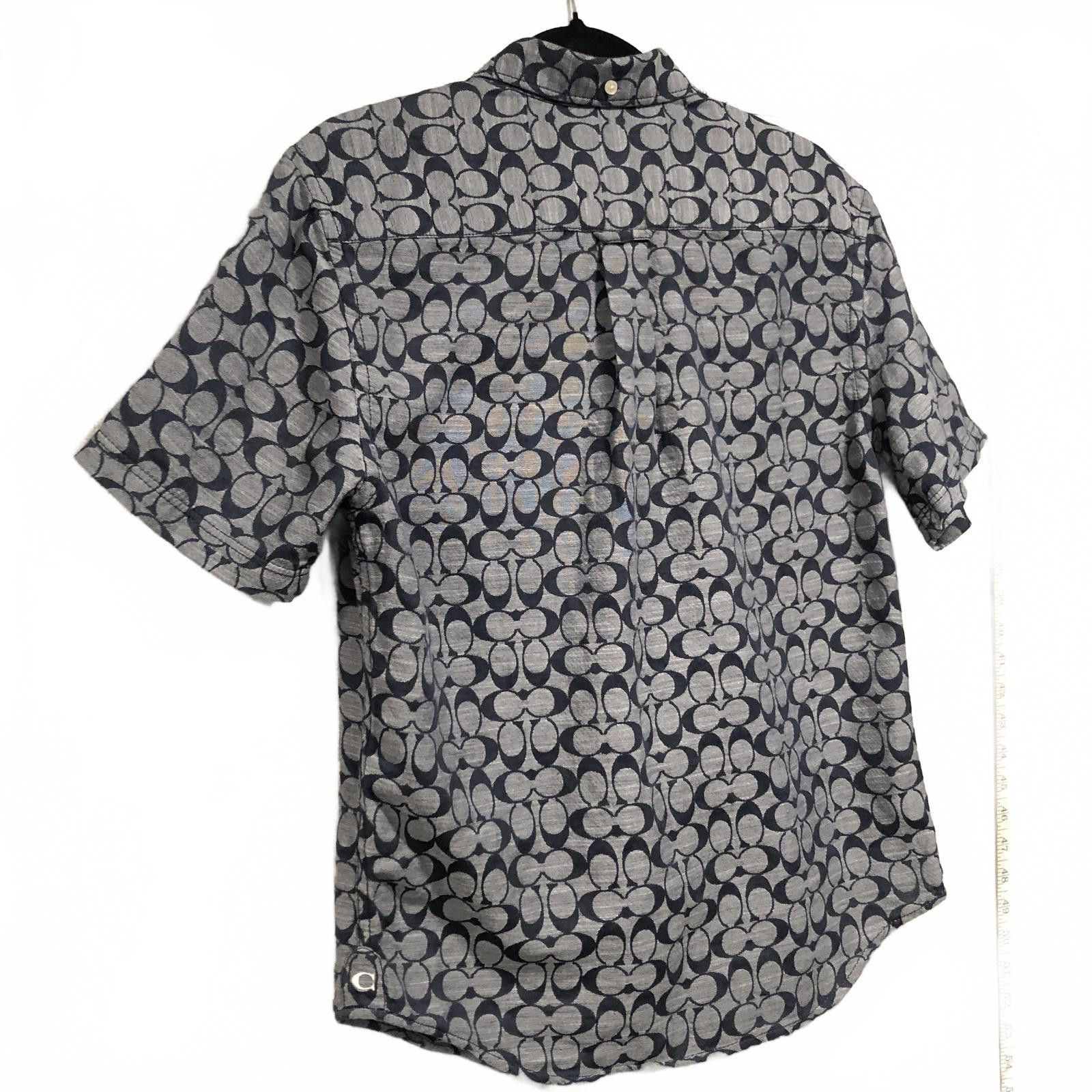 Coach Coach Mens Signature Logo Chambray C3035 Shirt Blue XS NWT Size US XS / EU 42 / 0 - 10 Thumbnail