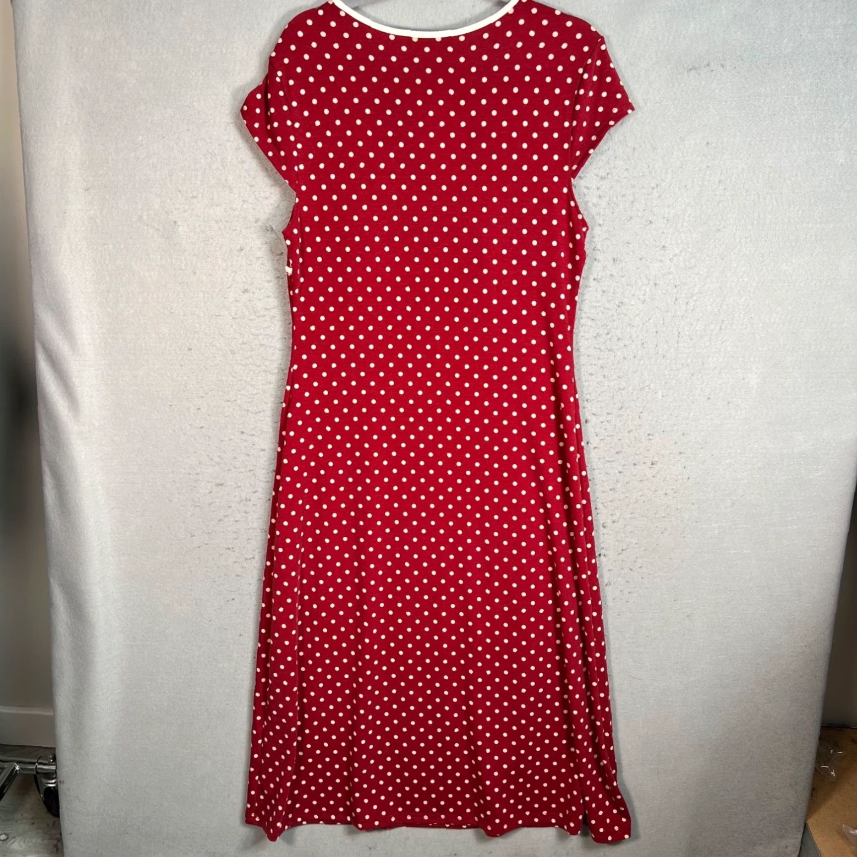 Cider Cider Womens Dress Red XL Polka Dot Polyester Spandex Blend NEW! Size XL / US 12-14 / IT 48-50 - 2 Thumbnail