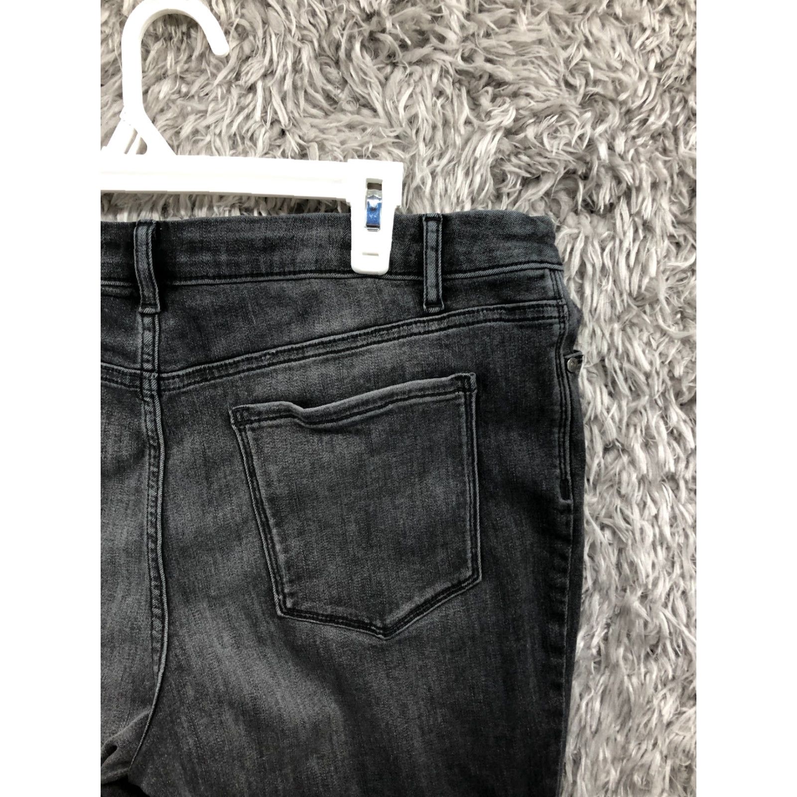 Vintage Vera Wang Jeans Size 14 Womens Mid Rise Dark Wash Gray Denim Skinny Size 36" / US 14 / IT 50 - 7 Thumbnail