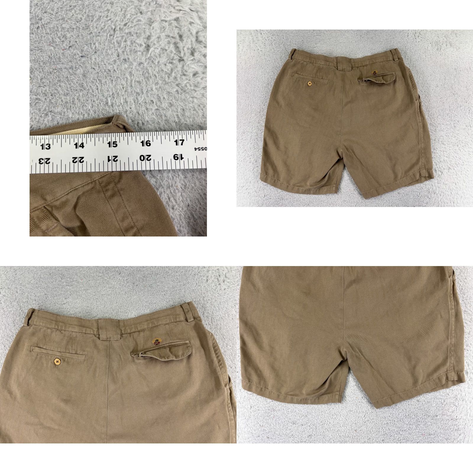 Tommy Bahama Tommy Bahama Shorts Men 34 Beige 100% Silk Pleated Herringbone Bermuda Casual Vintage No Size US 34 / EU 50 - 9 Thumbnail
