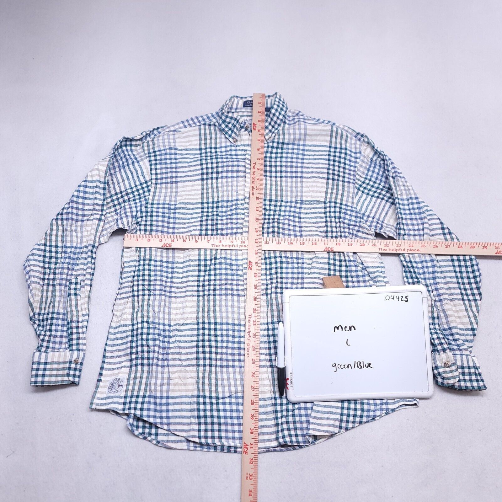 Gant Gant Casual Button Up Shirt Mens Size Large Green Blue White Size US L / EU 52-54 / 3 - 7 Thumbnail
