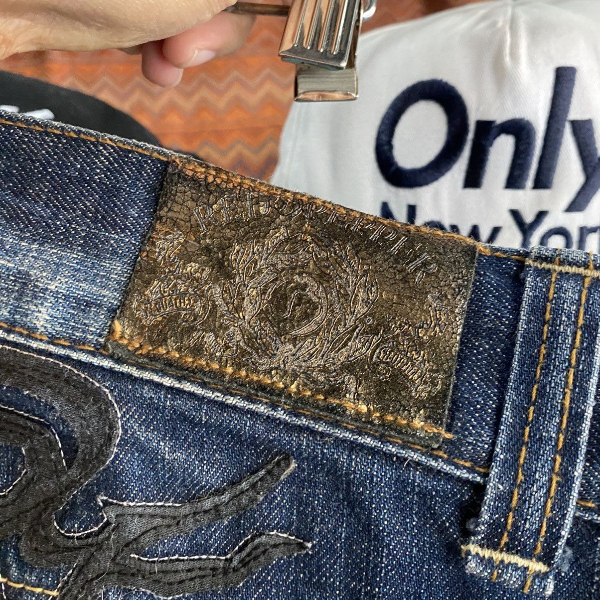 Le Grande Bleu (L.G.B.) Y2K Red Pepper Japan Embroidered Wings Denim Size US 34 / EU 50 - 10 Thumbnail
