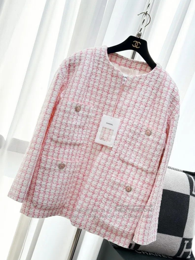 Chanel Chanel Woven plaid four-pocket long-sleeved silhouette jac Size XS / US 0-2 / IT 36-38 - 2 Thumbnail