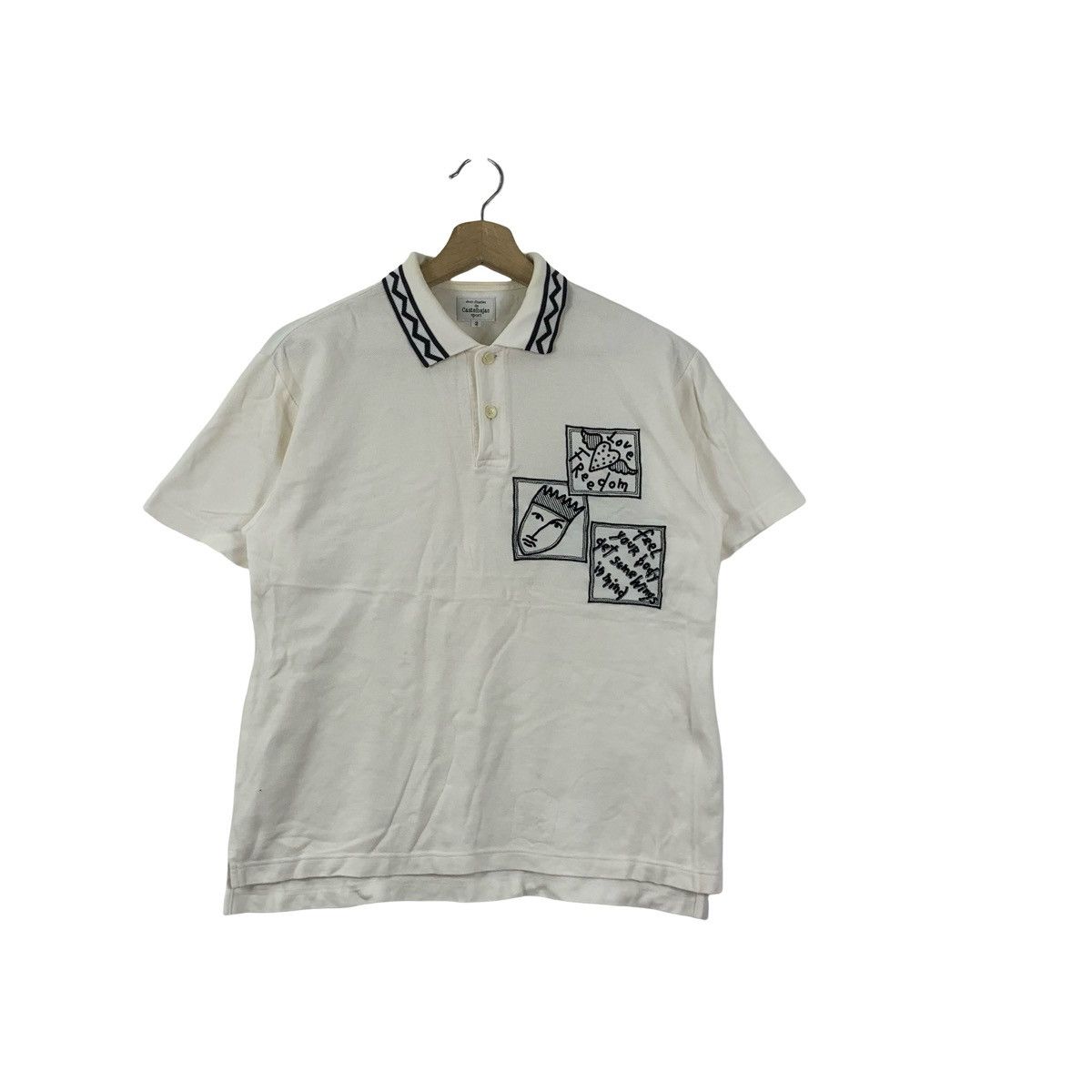 Jean Charles De Castelbajac Vintage JEAN CHARLES CASTELBAJAC Pop Culture Polo Tee Shirt Size US S / EU 44-46 / 1 - 1 Thumbnail