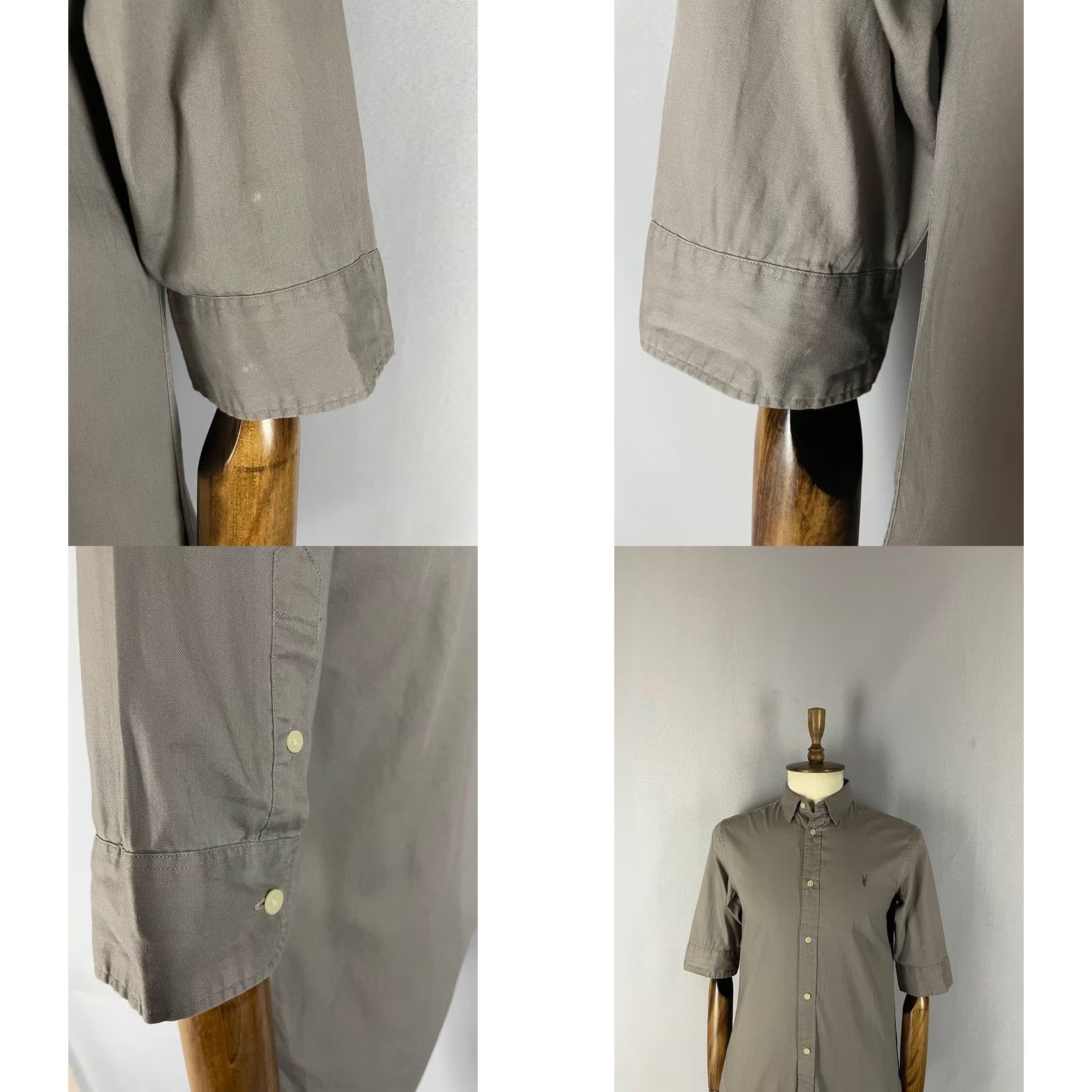 Allsaints AllSaints Mens Shirt S Gray Short Sleeve Button-Up Casual Shirt Size US S / EU 44-46 / 1 - 8 Thumbnail