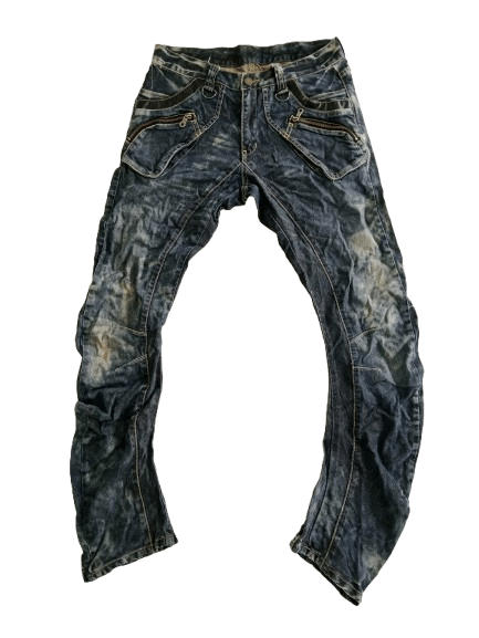 Other Vintage PPFM Blue Jeans Japanese Brand Acid Wash Style Size US 33 - 1 Thumbnail