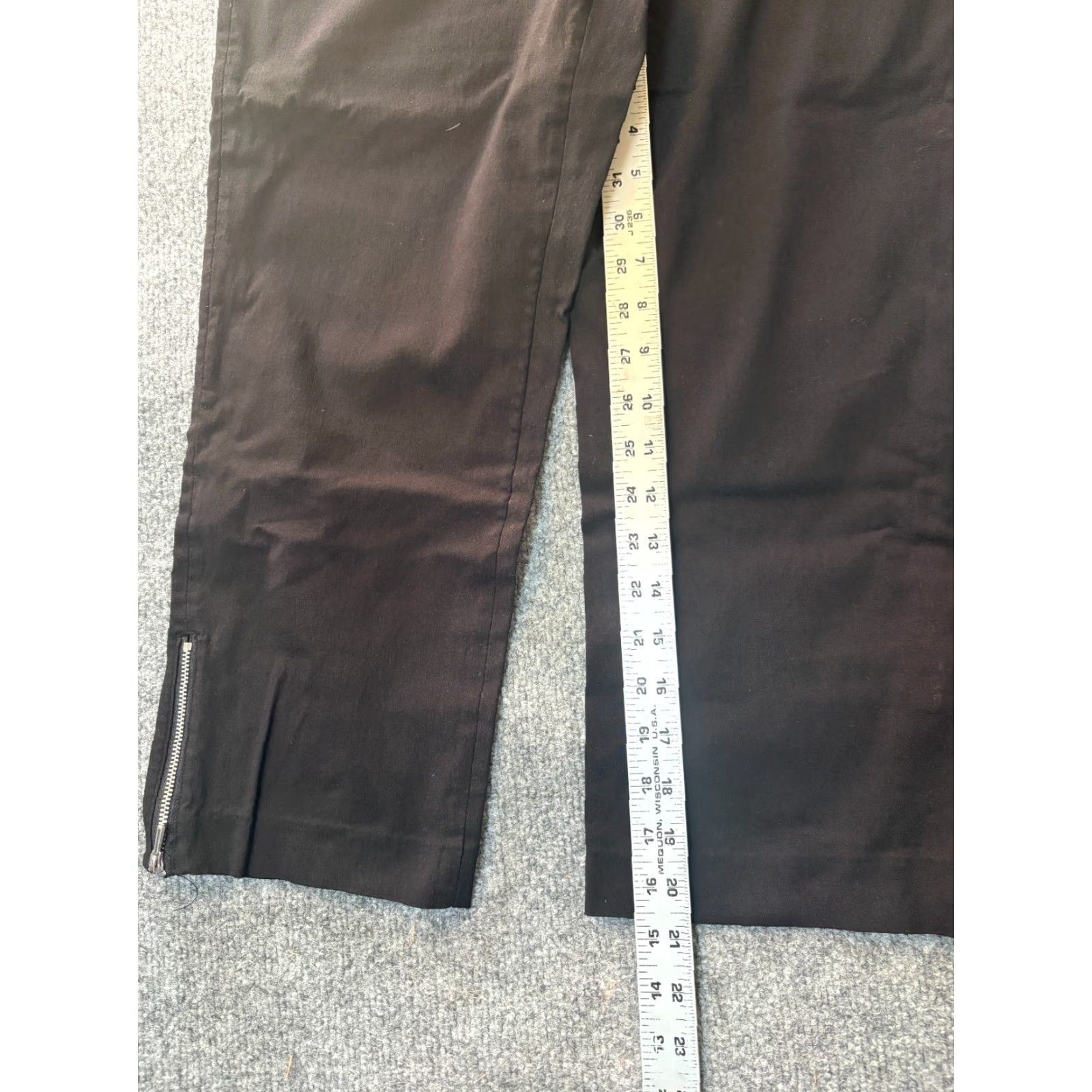 Vintage Rafaella Comfort Pants Womens Black 35" Waist 16 Pull On Stretch Ankle Casual Womens Size 38" / US 16 / IT 52 - 2 Thumbnail