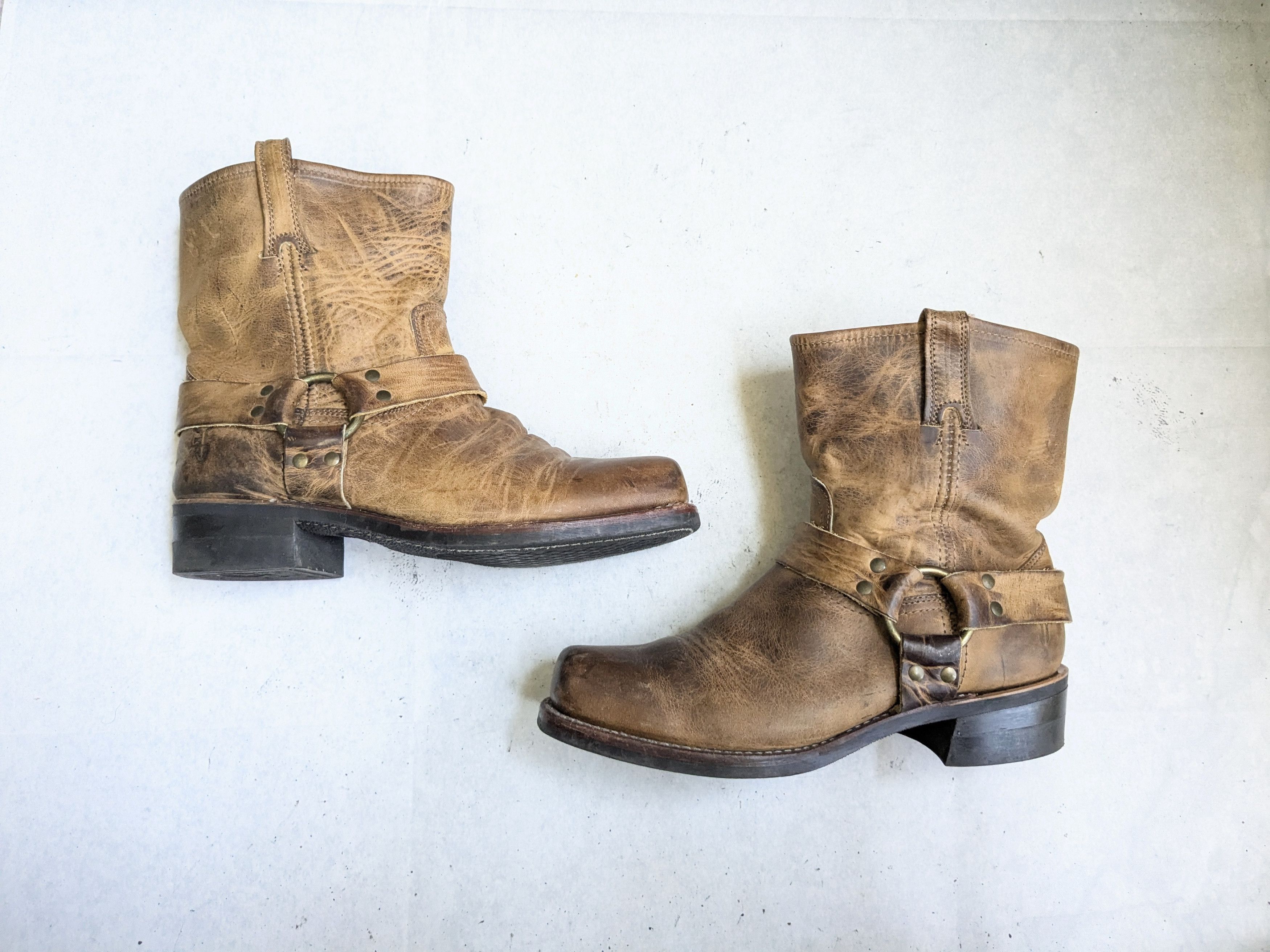 Frye Frye Harness Boots Brown 10 M Leather Buckle Straps Size US 10 / EU 43 - 1 Thumbnail
