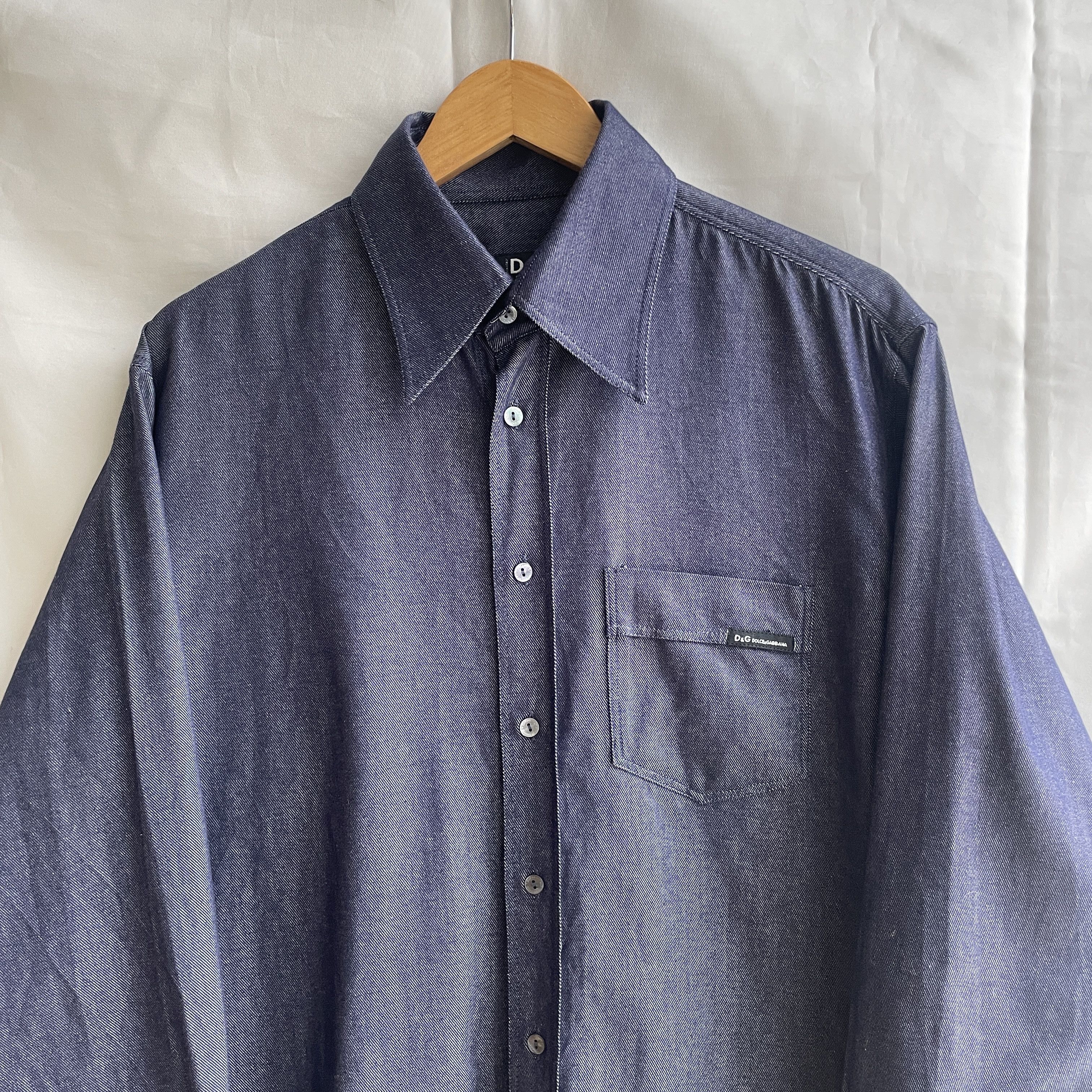 Dolce & Gabbana Dolce & Gabbana Vintage Chambray Shirt Size L Size US L / EU 52-54 / 3 - 3 Thumbnail