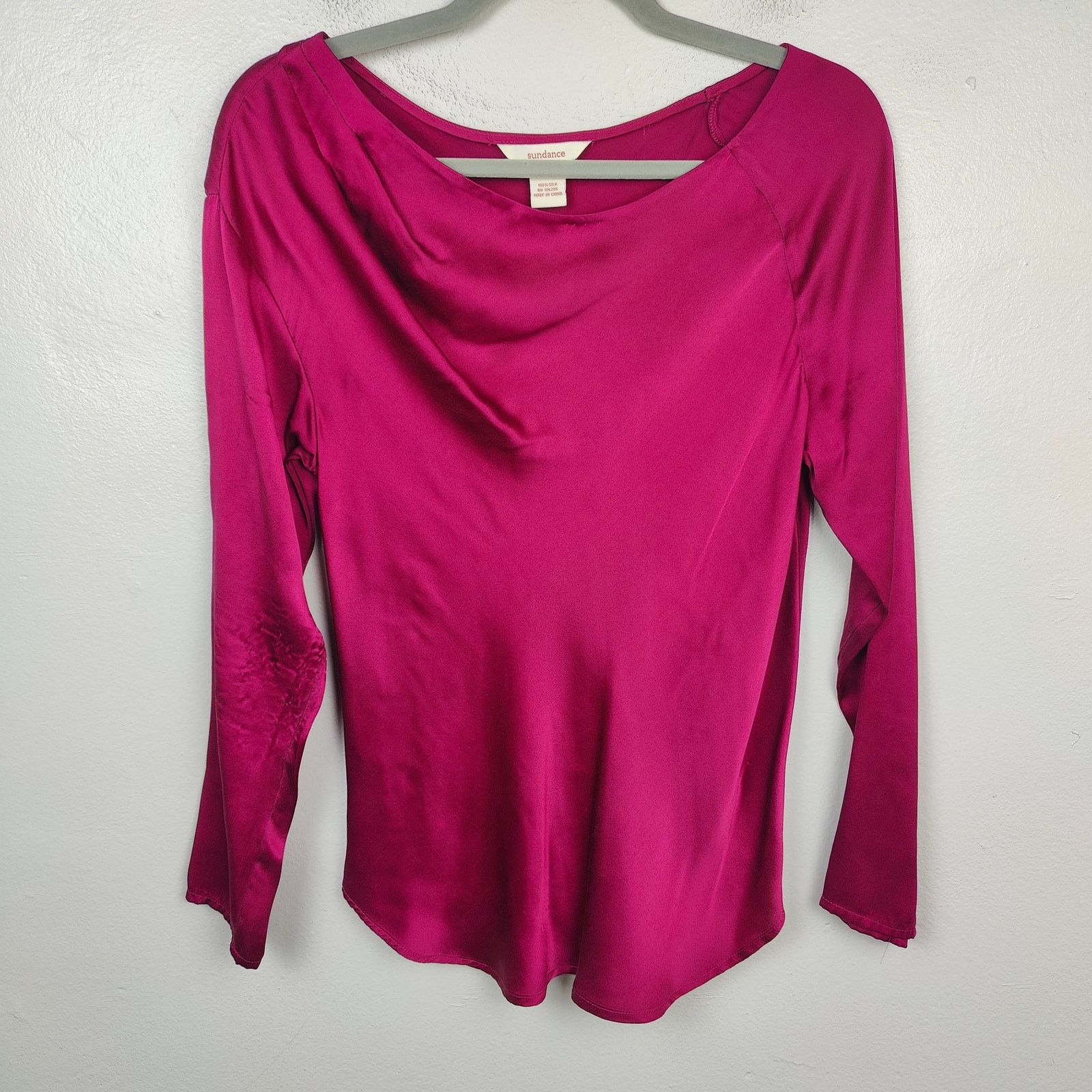 Other Sundance Top Womens Small Fuchsia Pink Draped Boatneck Size S / US 4 / IT 40 - 1 Thumbnail