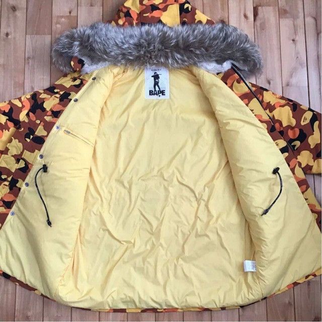 Bape 🔥Vintage🔥 BAPE Orange camo fur batting jacket a bathing ape Size US M / EU 48-50 / 2 - 6 Thumbnail