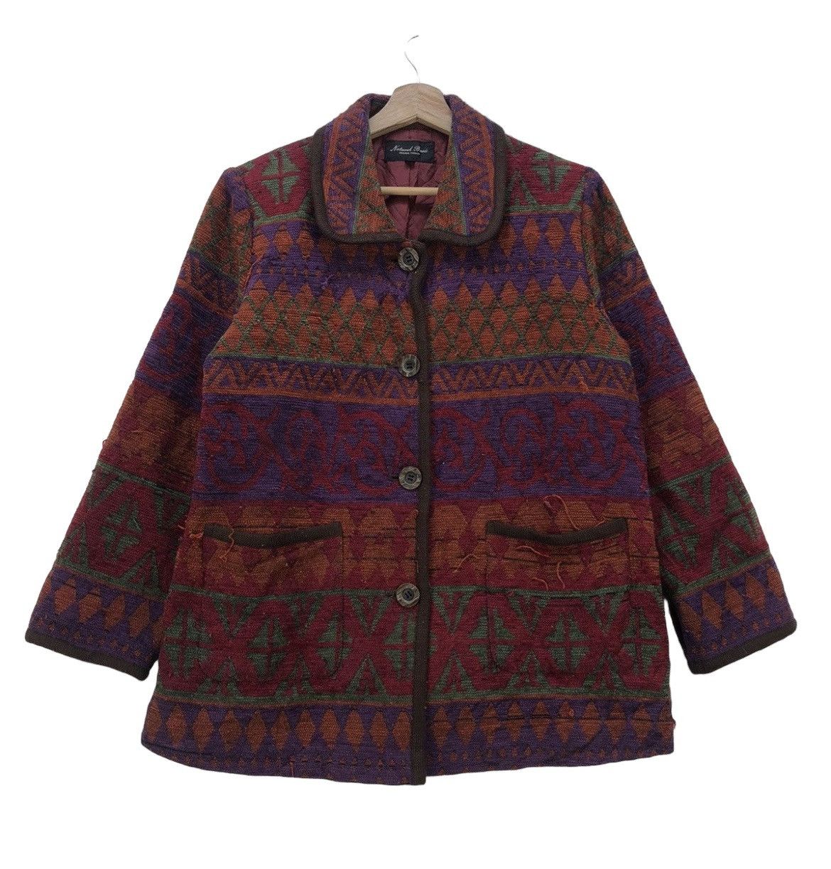 Aran Isles Knitwear × Designer × Other Natural Basic Style Navajo Jacket Size M / US 6-8 / IT 42-44 - 1 Thumbnail