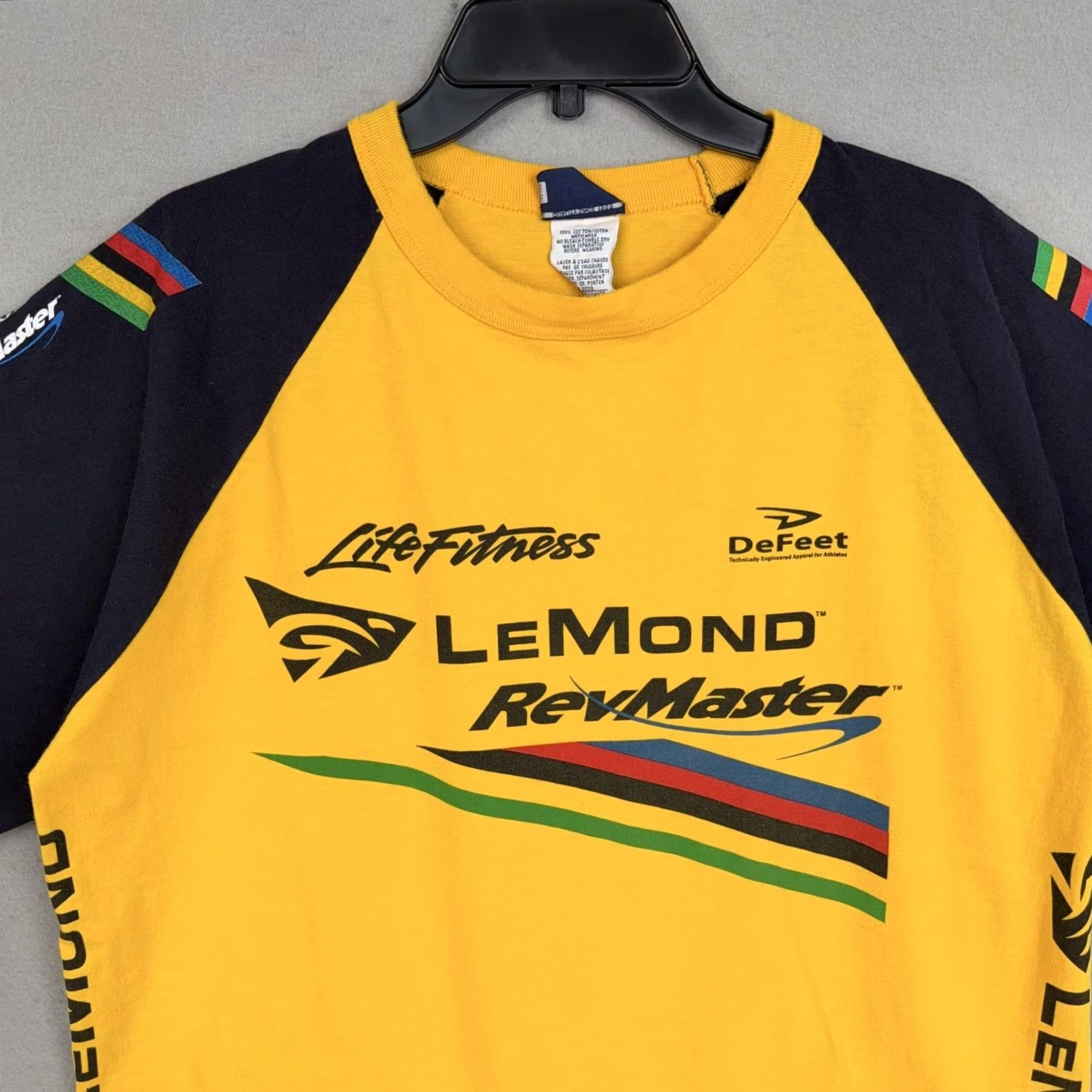 Vintage Avanti Collection Shirt Mens XL Yellow LeMond RevMaster Life Fitness Cycling Tee Size US XL / EU 56 / 4 - 2 Thumbnail