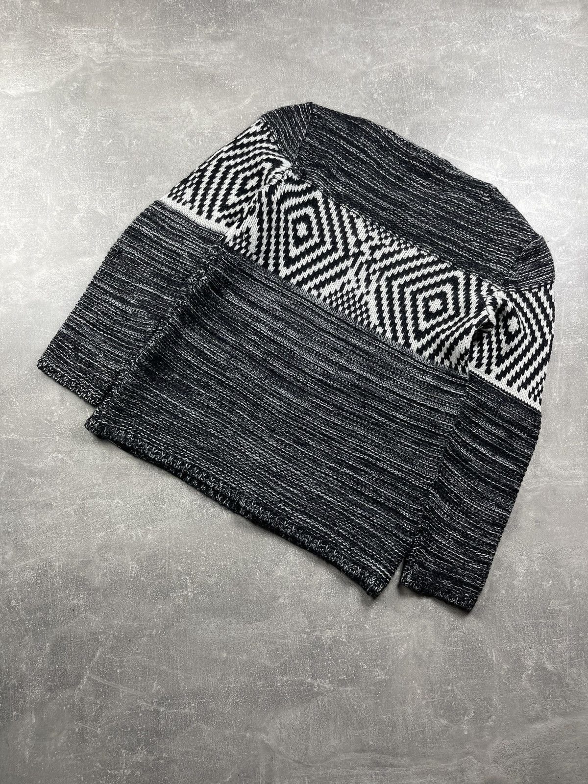 Diesel Diesel Knit Wool Sweater Geometric Pattern Black White Size US L / EU 52-54 / 3 - 7 Thumbnail