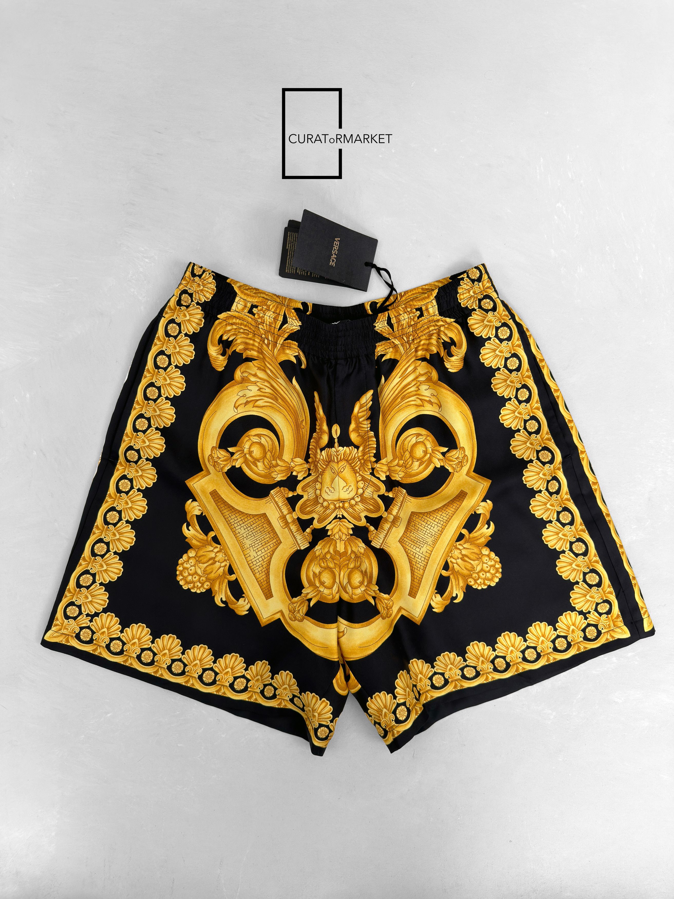 Versace EU48 Silk Gold Medusa Heritage Barocco Baroque Print SS24 Size US 32 / EU 48 - 2 Thumbnail
