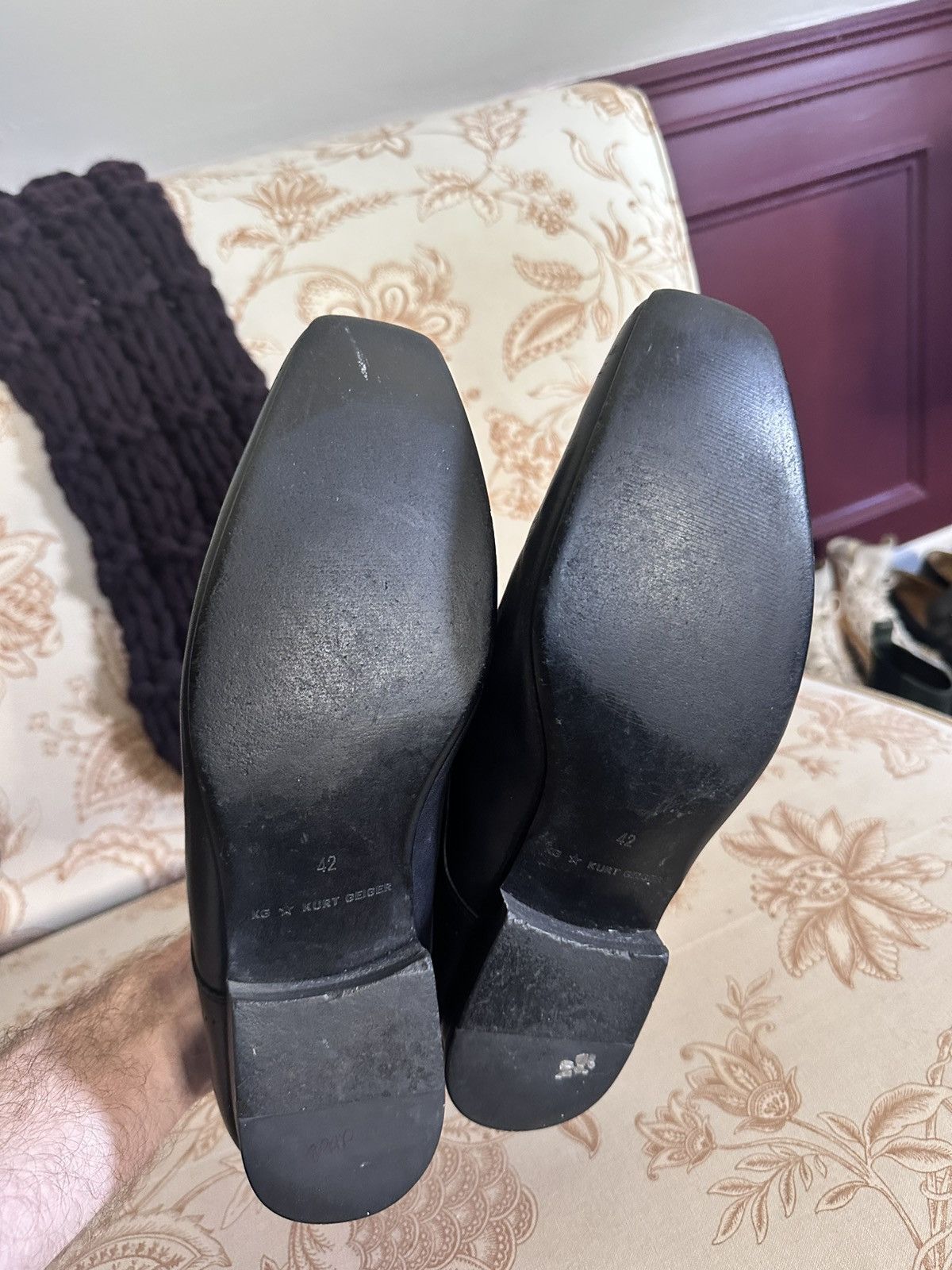 Kurt Geiger Squire square toe black leather derby shoes Size US 9 / EU 42 - 8 Thumbnail