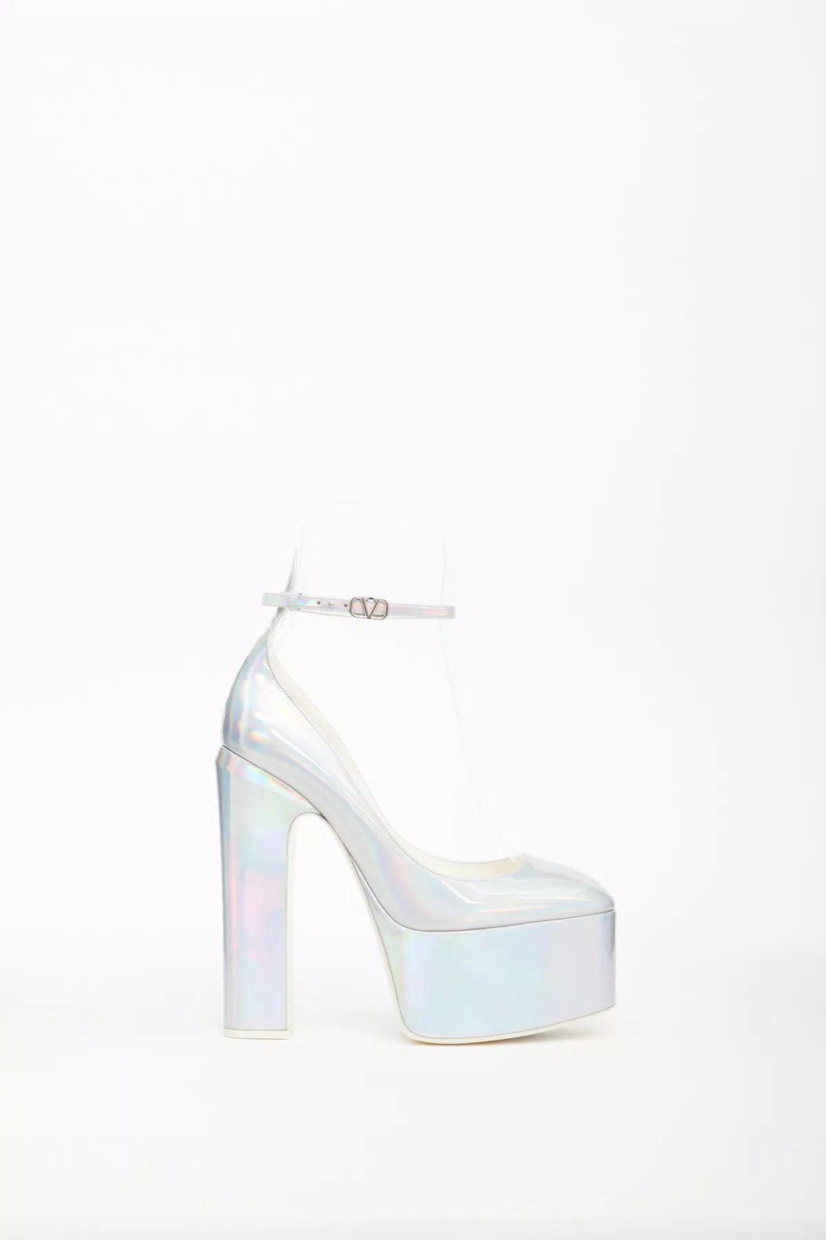 Valentino o1s1wg111125 Tan-go Platform Heels Sandals in Silver Size US 7 / IT 37 - 1 Thumbnail